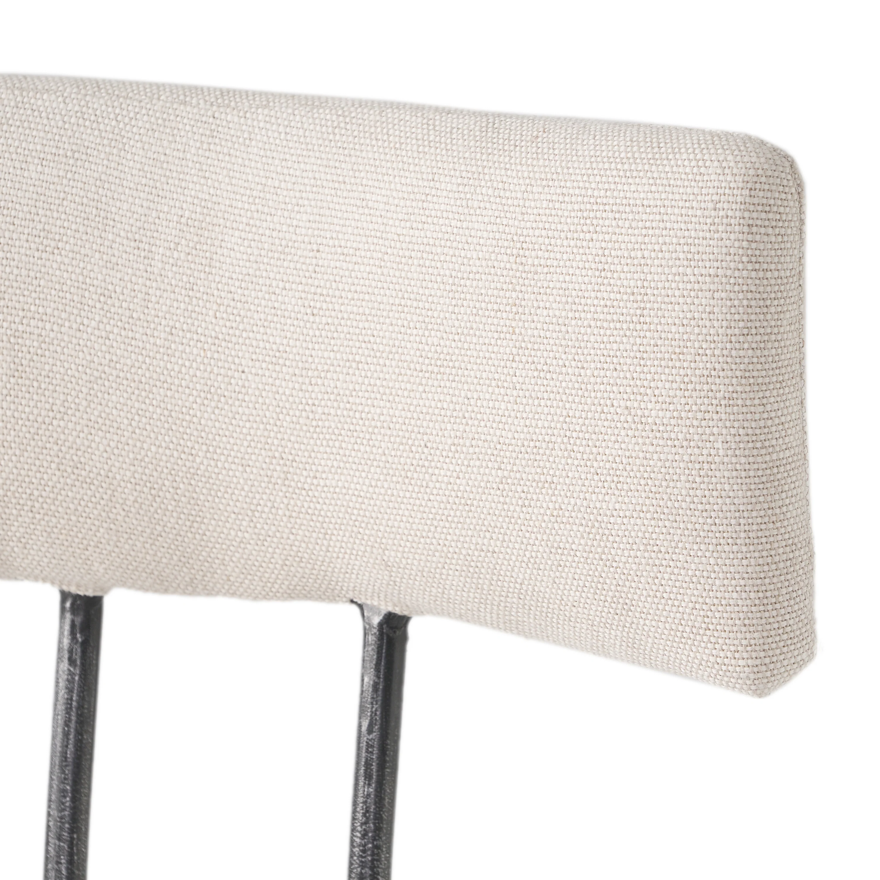Contemporary Adjustable Fabric Off-White Swivel Barstool w/ Backrest - furnishings