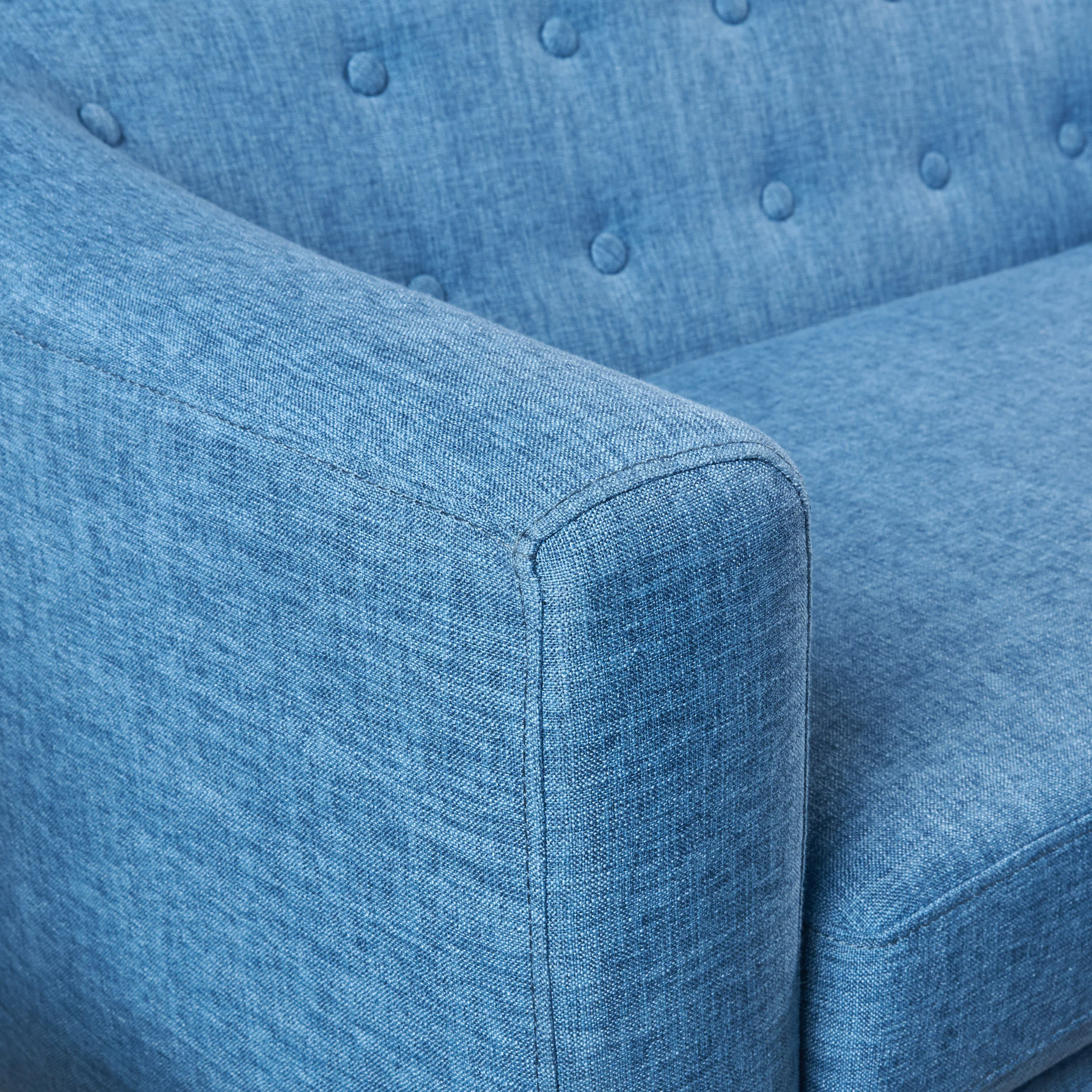Brony Button Back Mid Century Fabric Modern Loveseat - furnishings