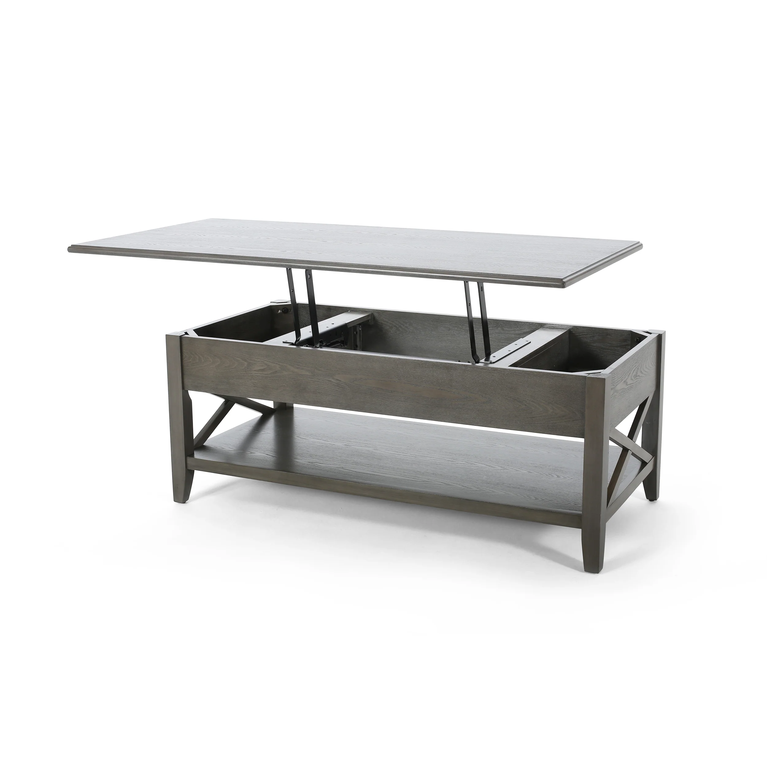 Laurel Luke Farmhouse Faux Wood Lift Top Coffee Table - furnishings
