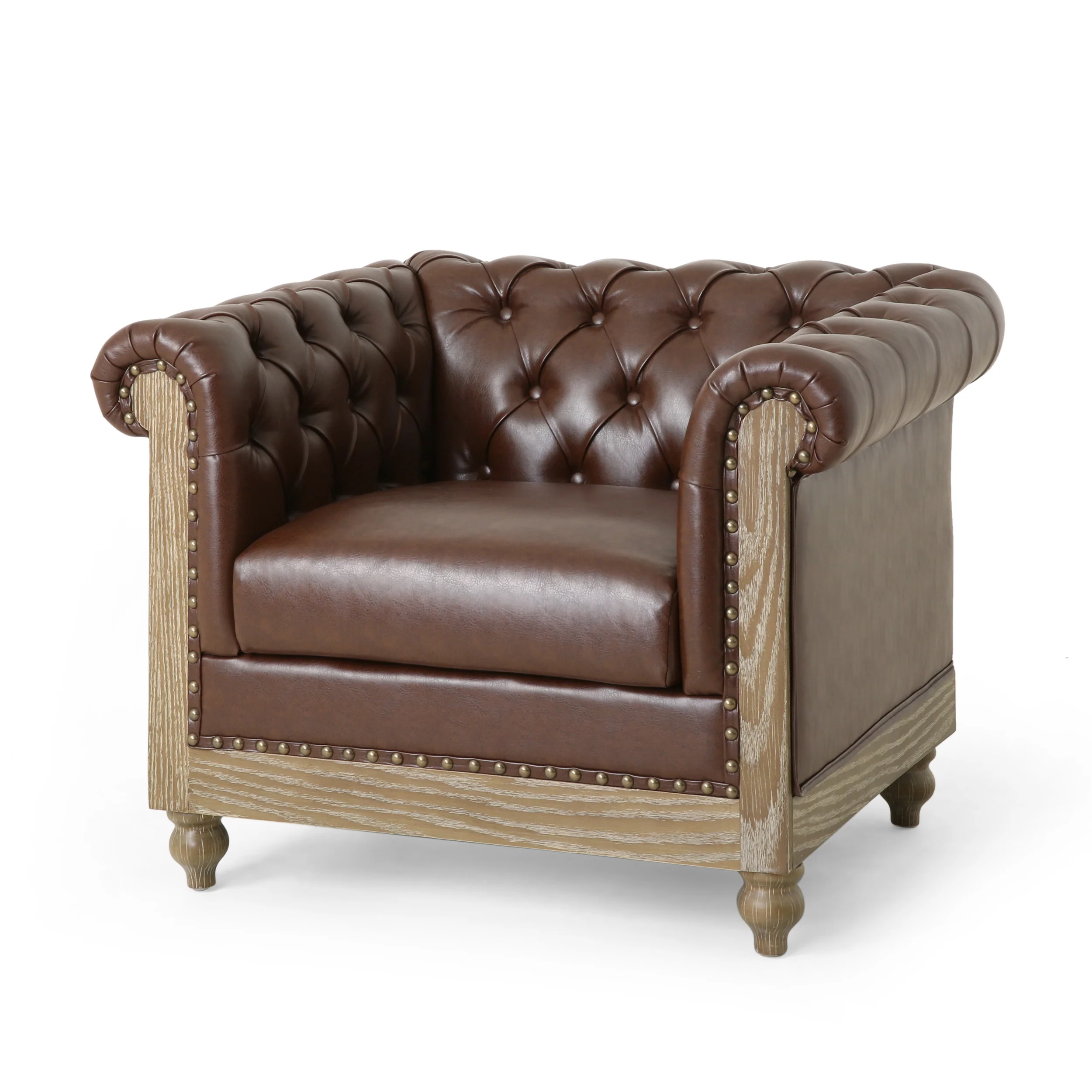 Batavia Chesterfield Tufted Club Chair with Nailhead Trim - furnishings