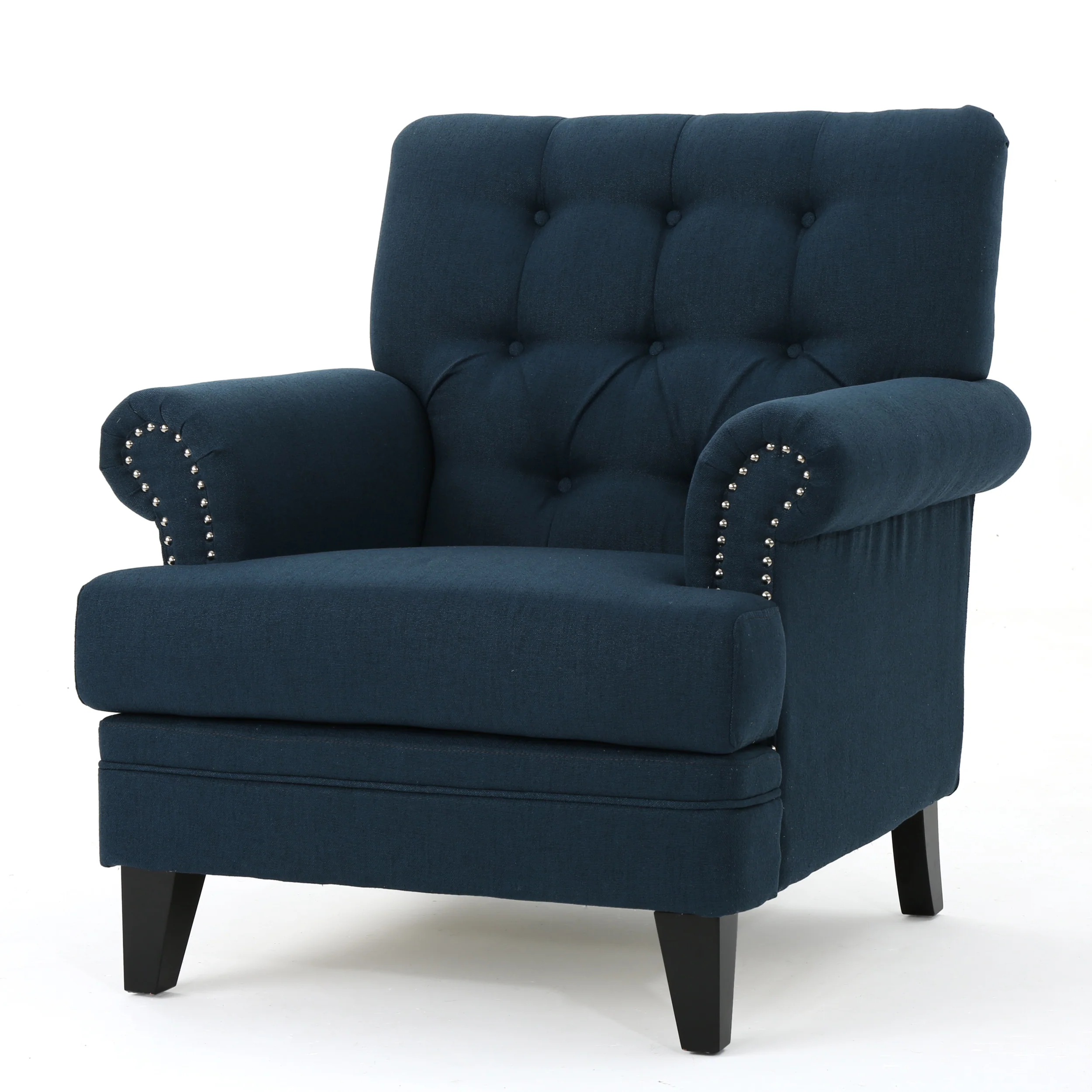 Arielle Plush Tufted Back Fabric Club Armchair - furnishings