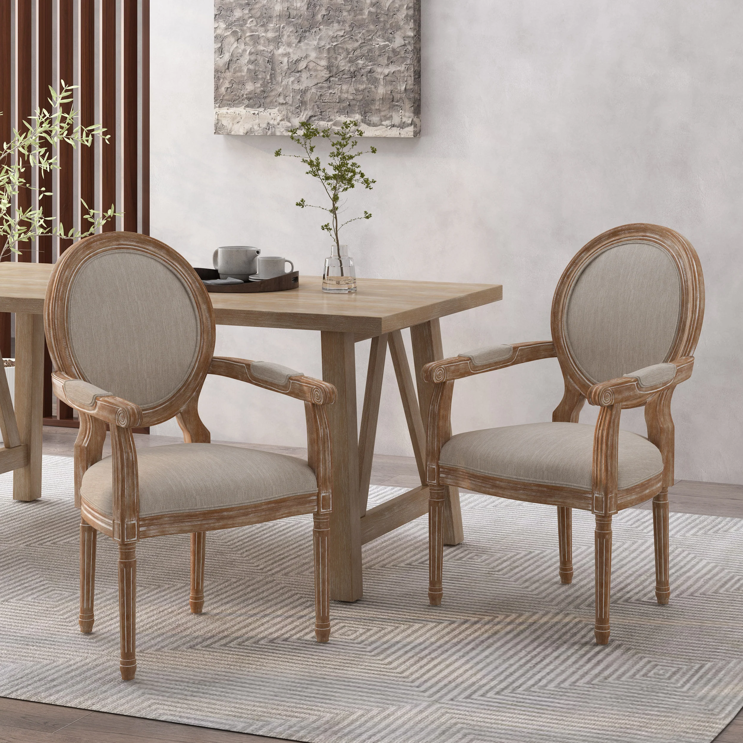 Aisenbrey French Country Wood Upholstered Dining Chair - furnishings