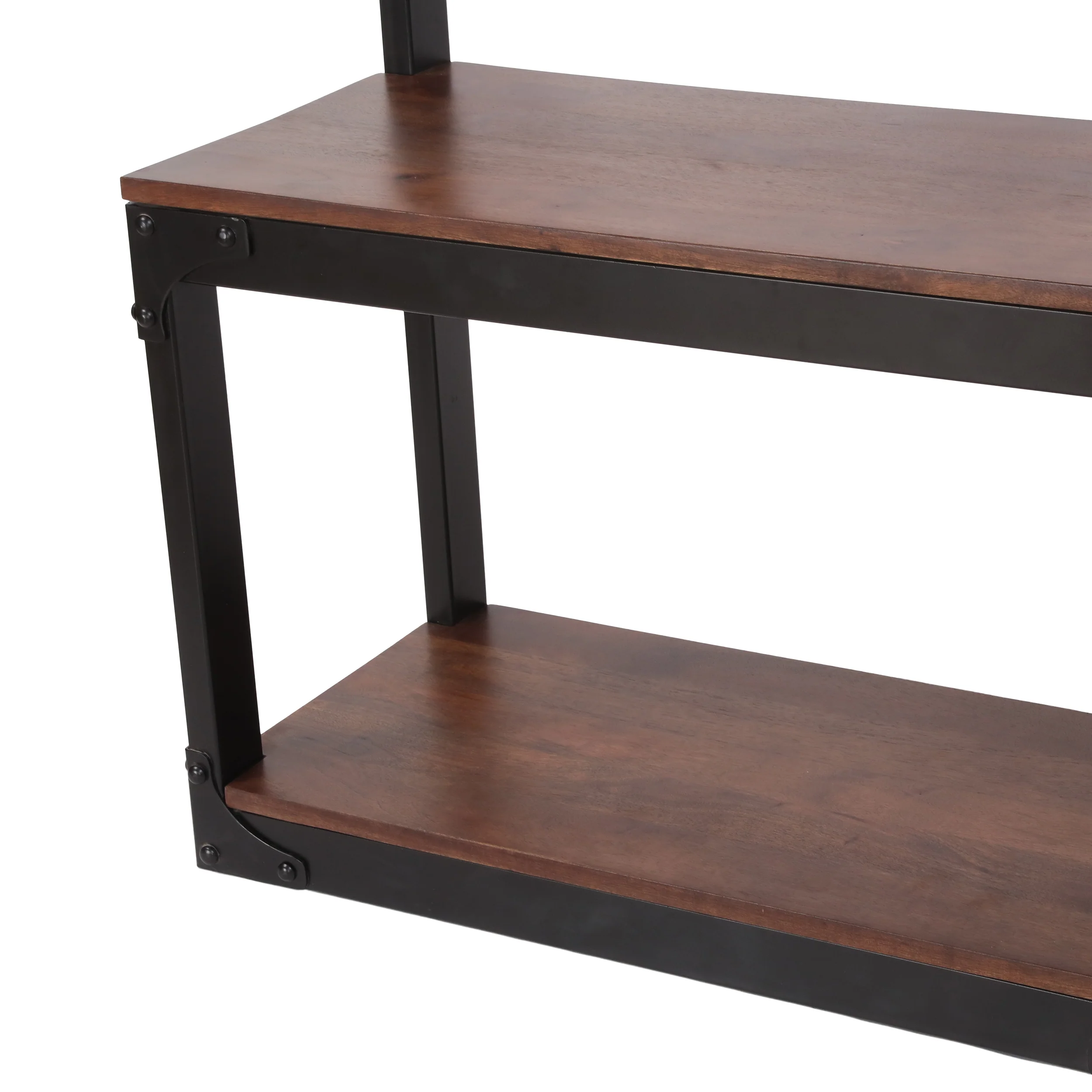 Chafin Willards Modern Industrial Handcrafted Mango Wood Coat Rack with Bench, Cafe Brown and Black - furnishings