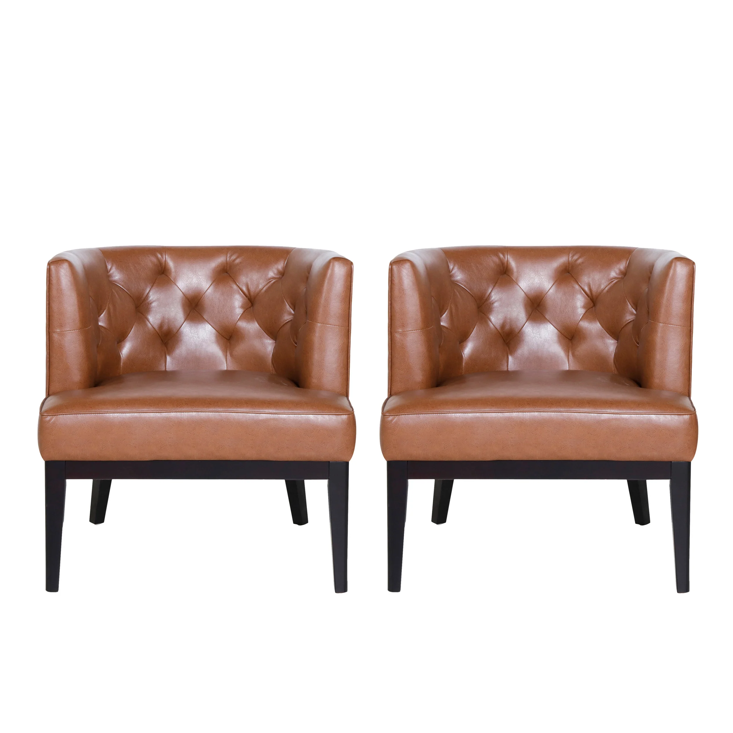Evans Contemporary Fabric Tufted Accent Chairs, Set of 2 - furnishings