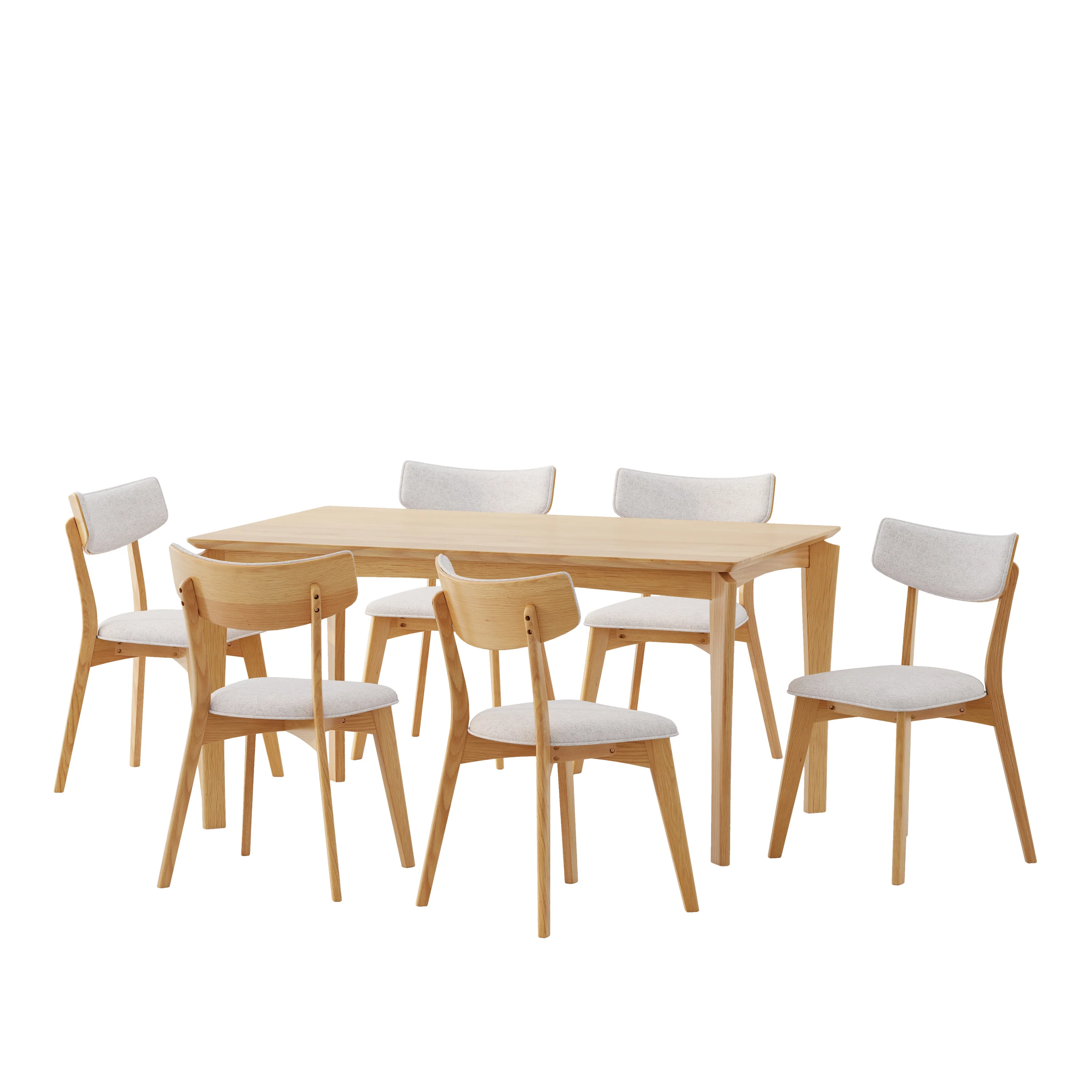 Carnelian Wood and Fabric 7 Piece Dining Set - furnishings