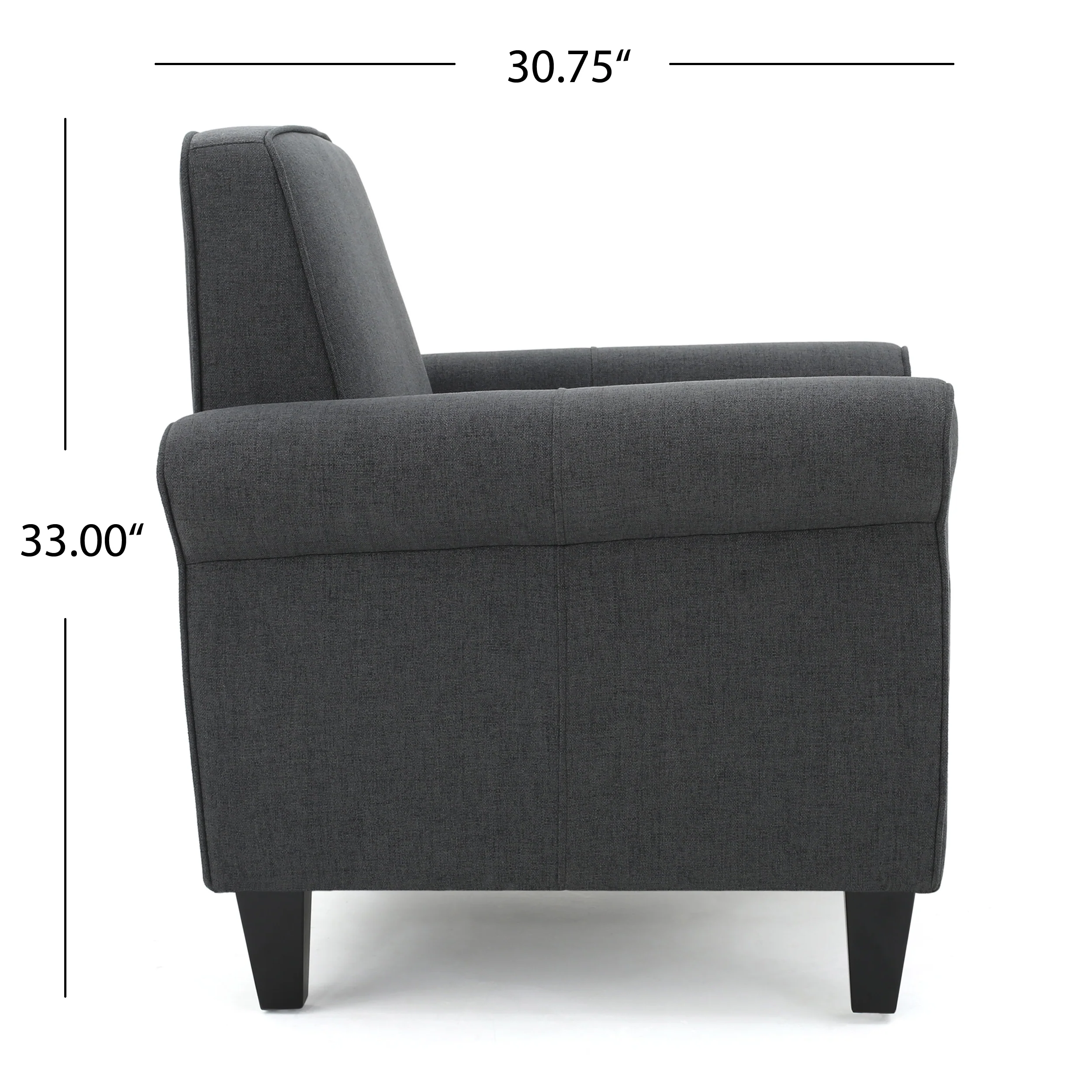 Declan Padded Fabric Club Chair - furnishings
