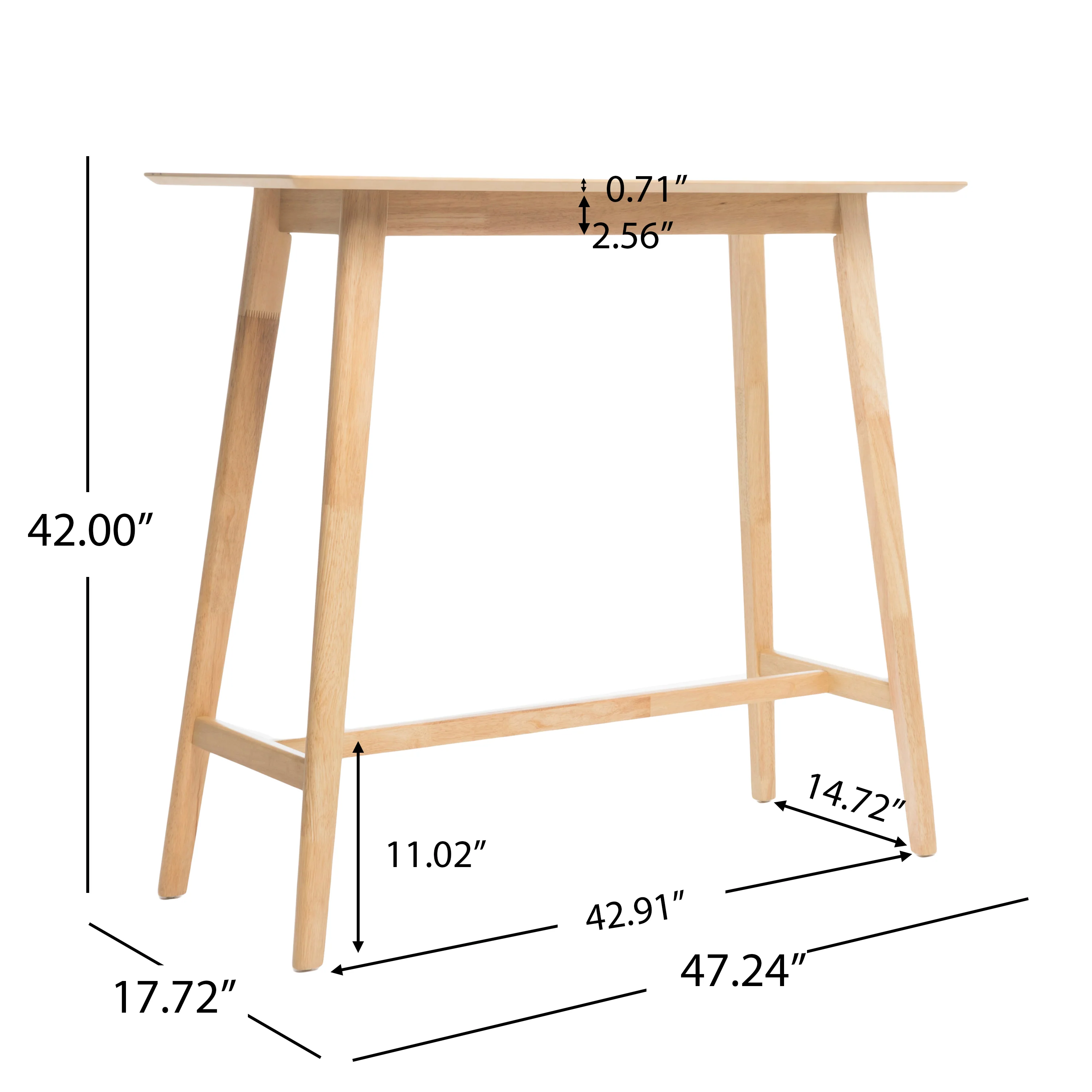 Ethel Natural Oak Finish Rectangular 3 Piece Bar Set - furnishings