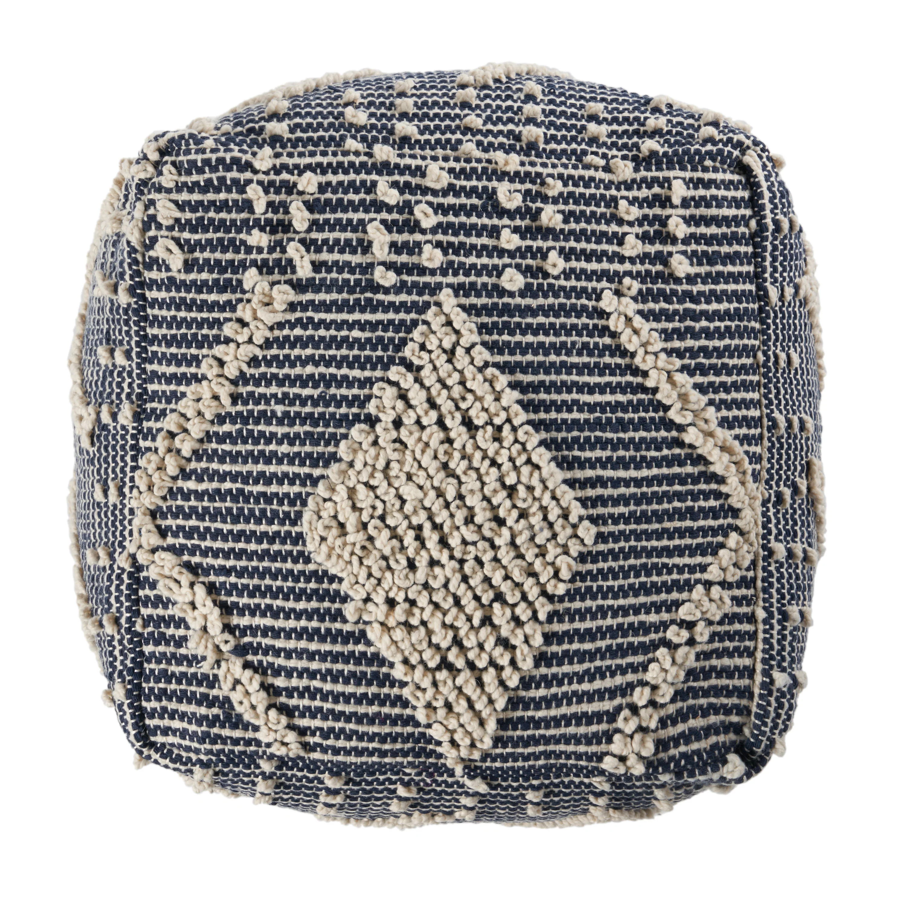 Dereka Contemporary Handcrafted Faux Yarn Pouf - furnishings