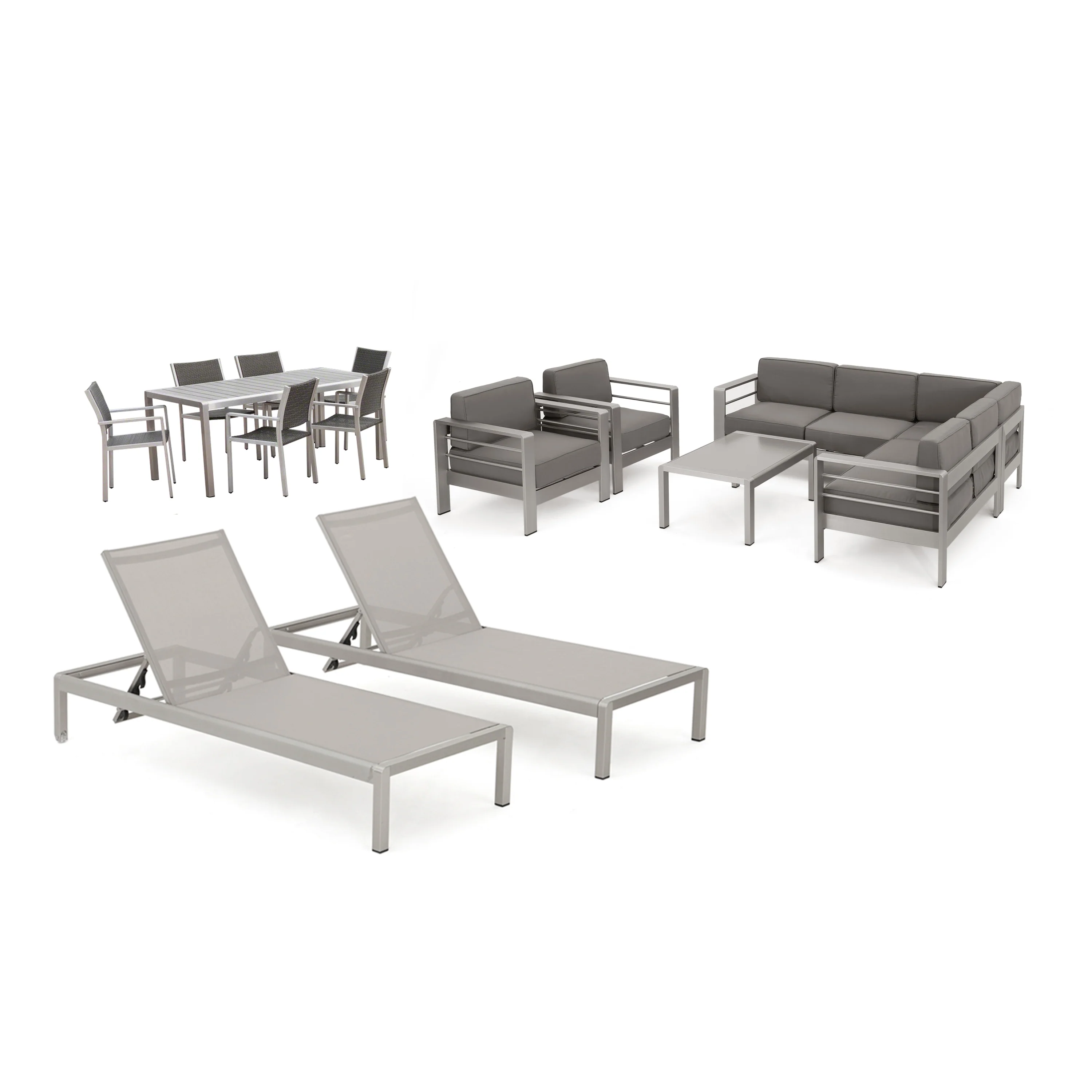 Crested Bay 7 Piece Dining Set with Faux Wood - furnishings