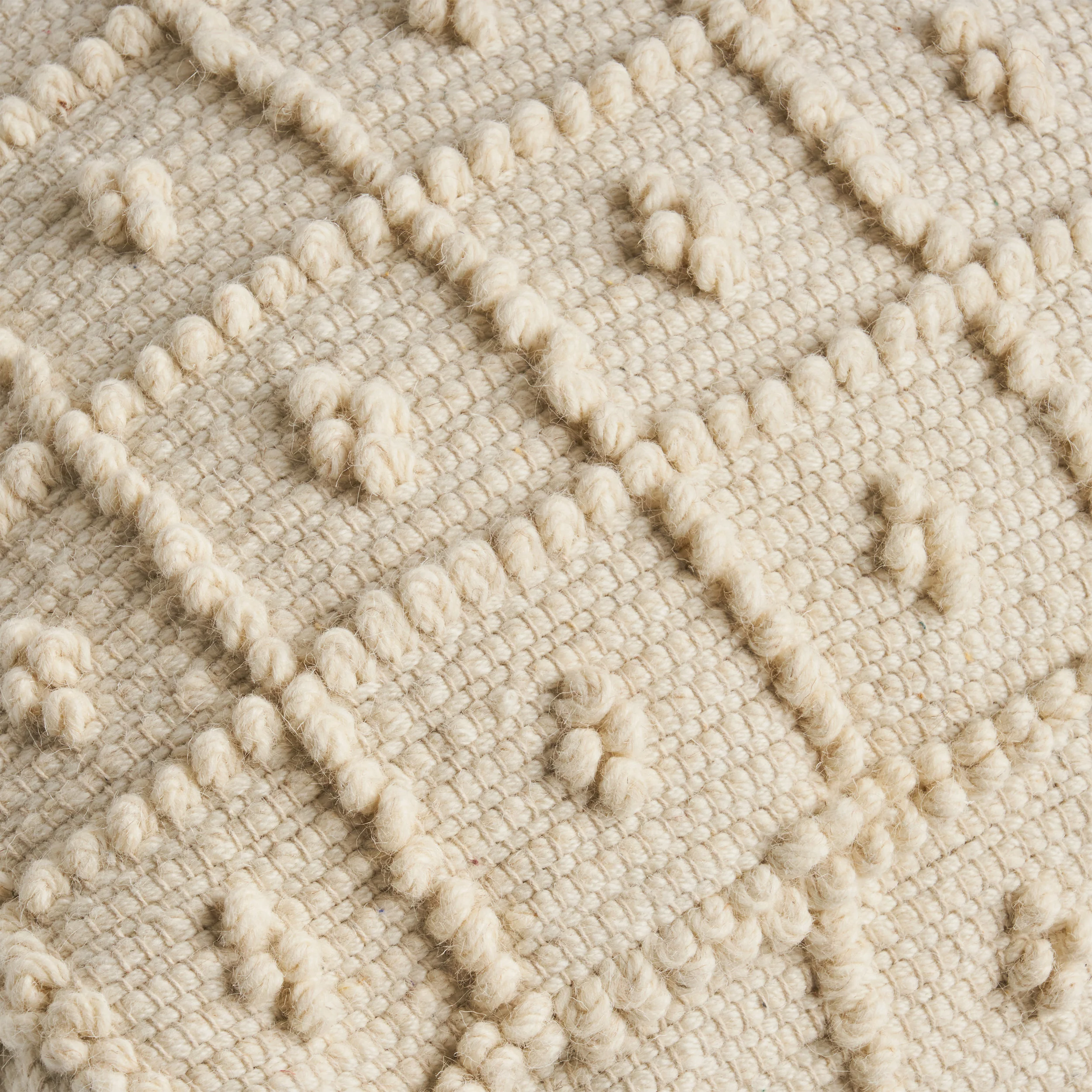 Sarahbella Boho Wool and Cotton Ottoman Pouf - furnishings