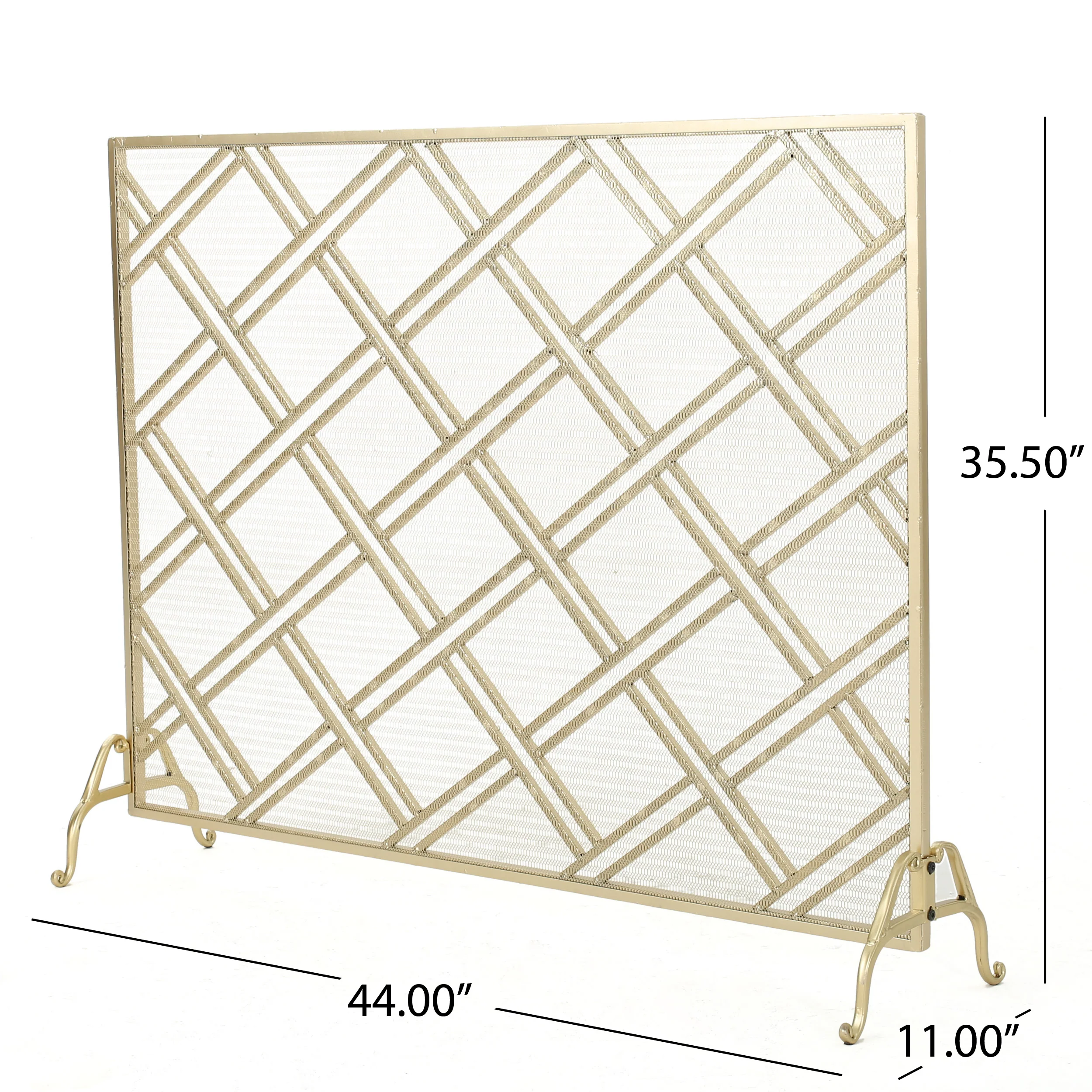 Josette Contemporary Single-Panel Iron Fireplace Screen - furnishings