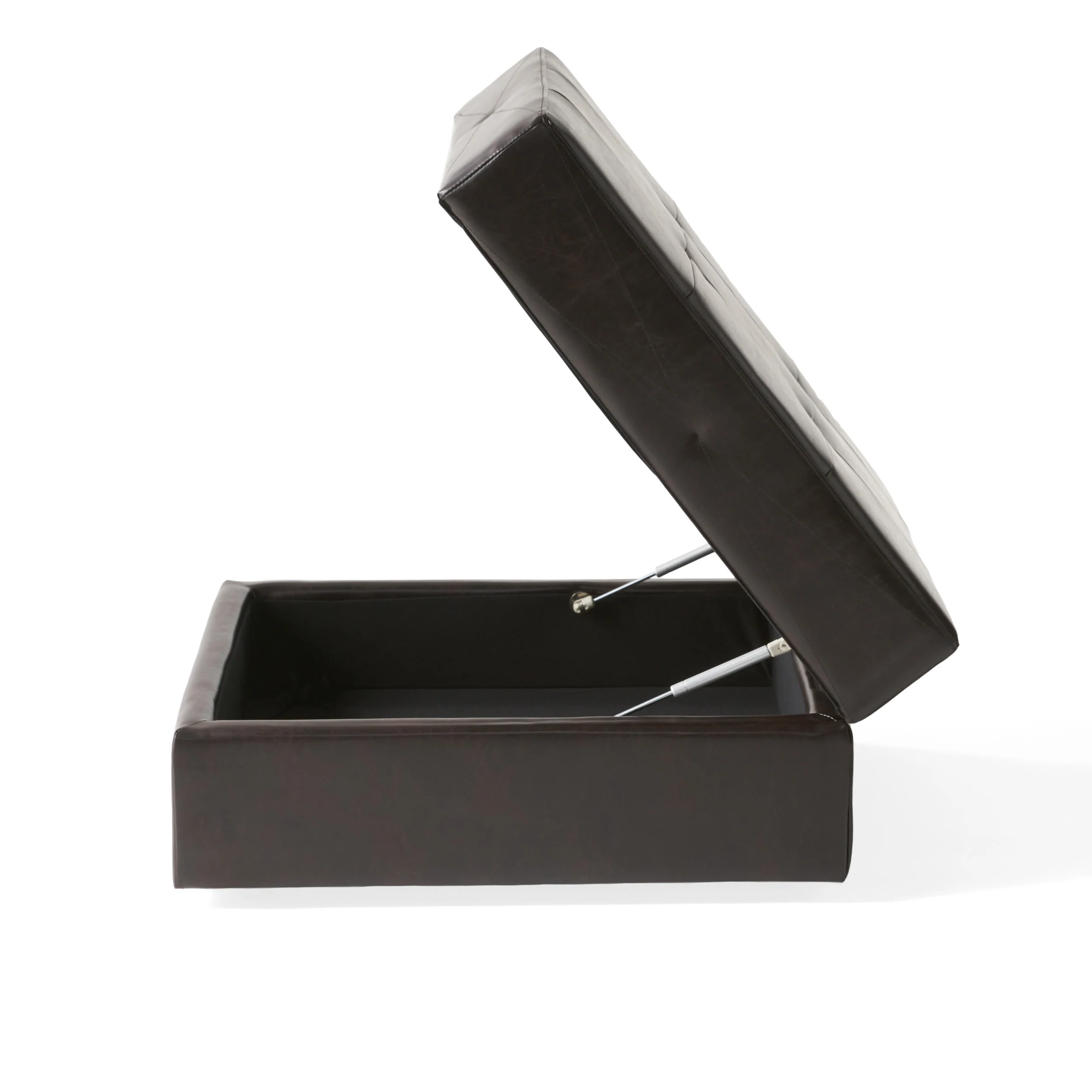 Templeton Brown Leather Storage Ottoman - furnishings