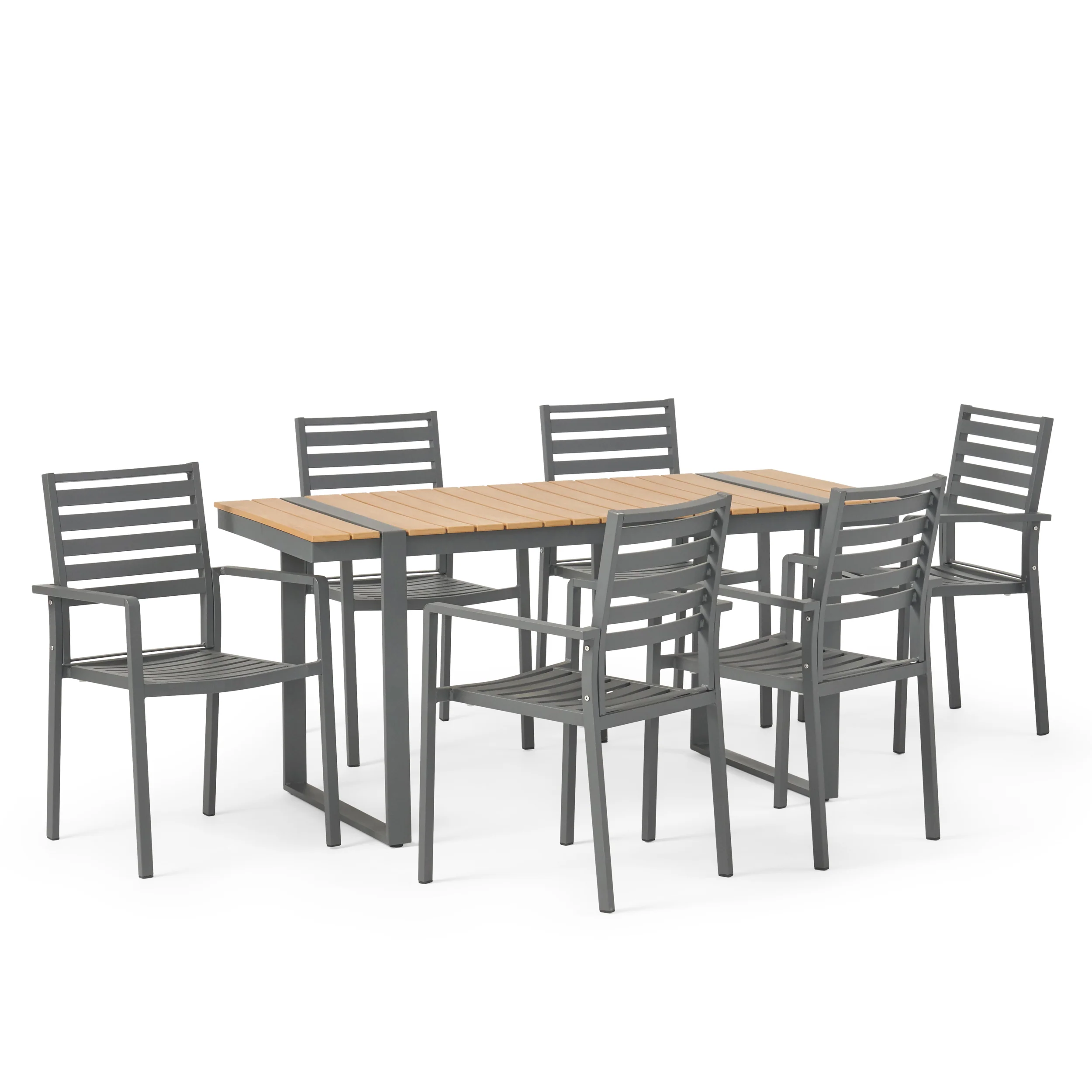 Mora Outdoor 7 Piece Aluminum Dining Set - furnishings