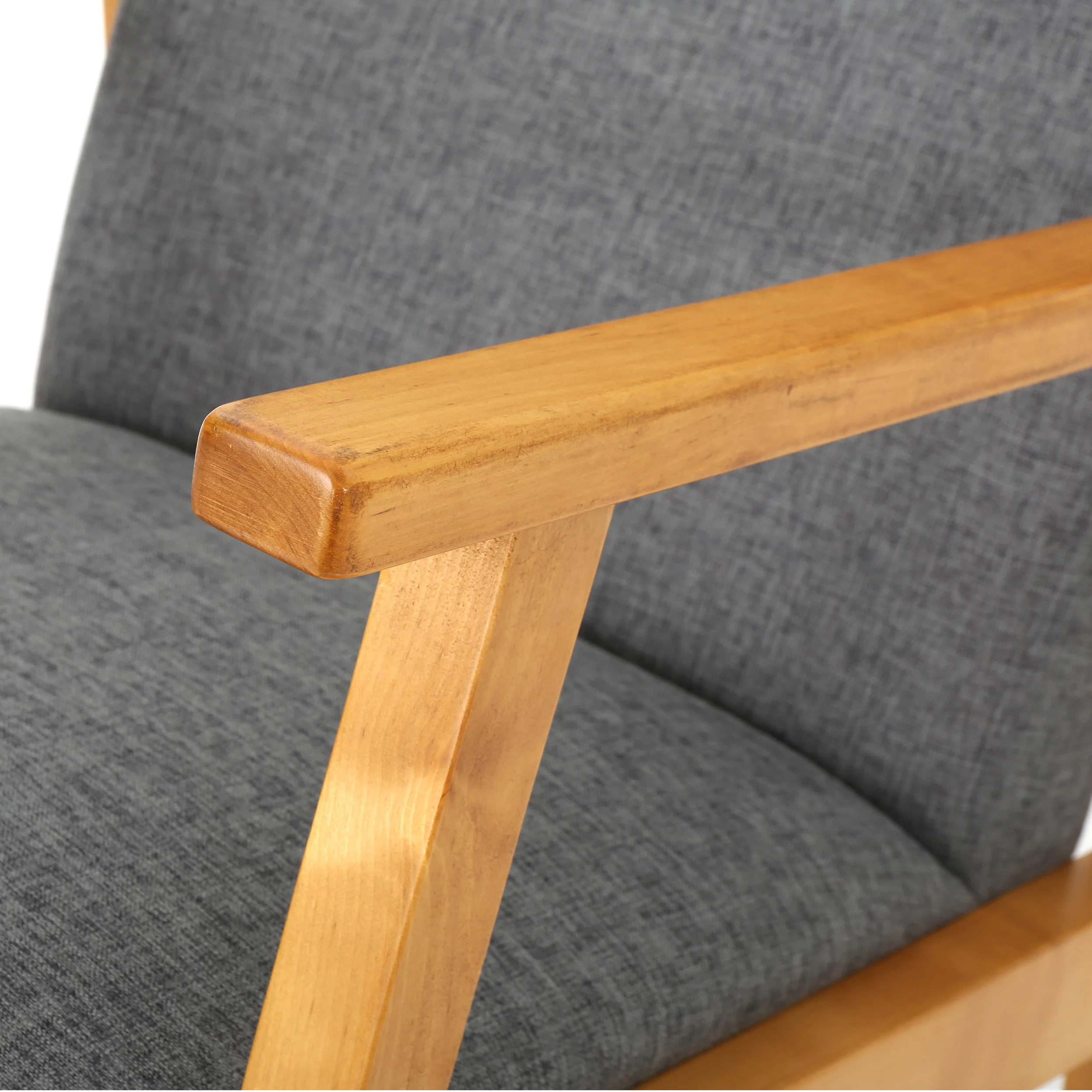 Hank Mid Century Modern Fabric Rocking Chair - furnishings