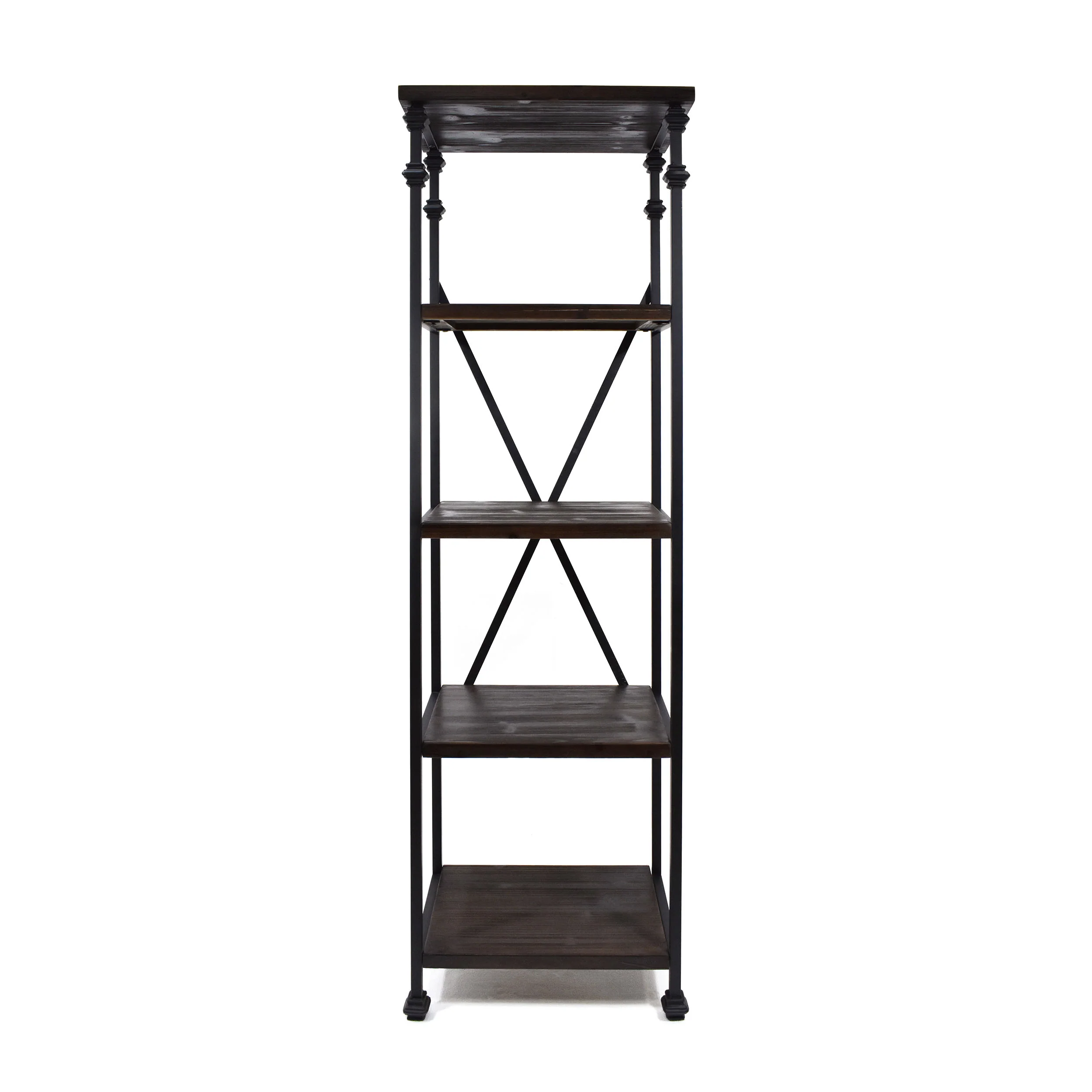 Chrissy 4-Shelf Metal & Wood Etagere Bookcase - furnishings