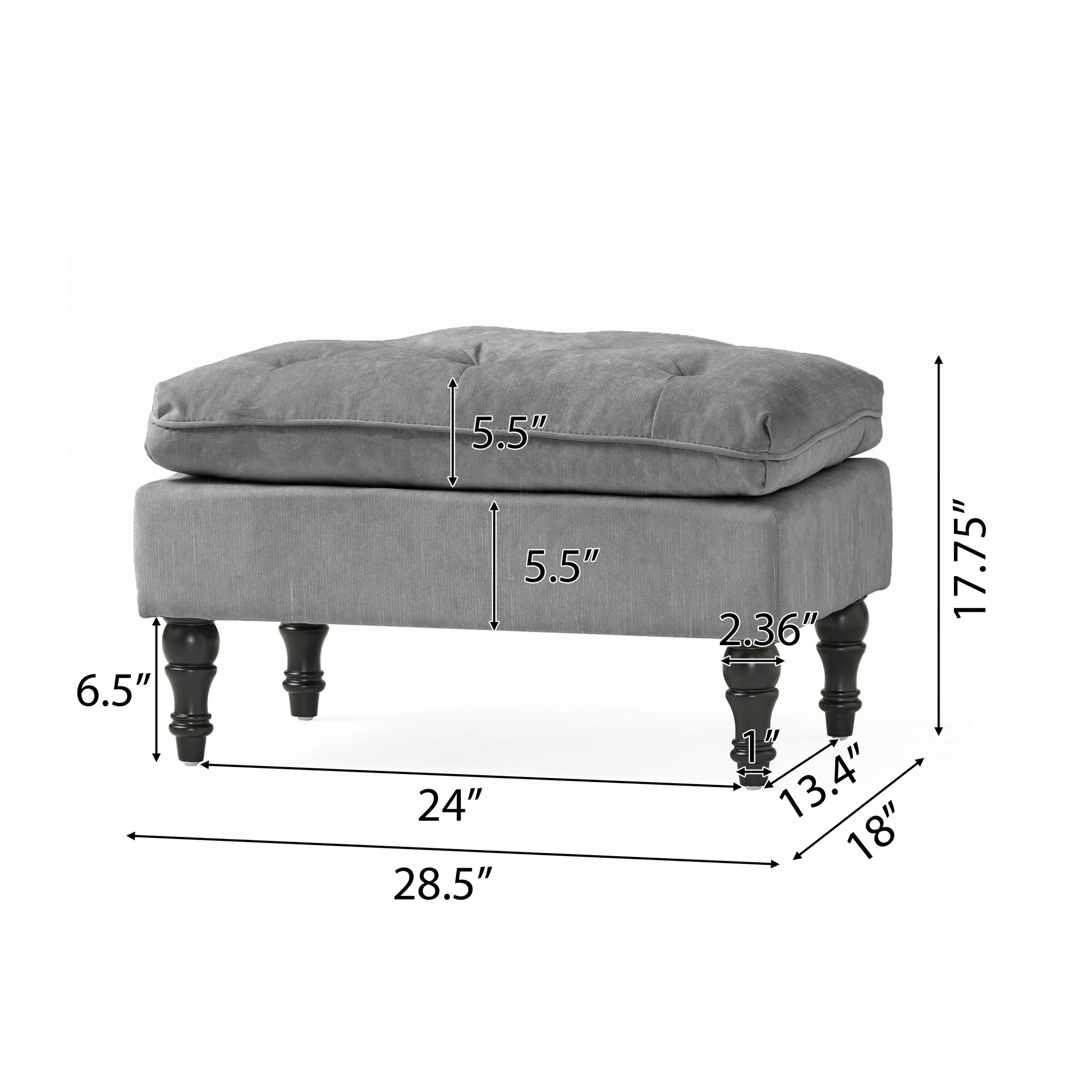 San Pico lofton pillow top ottoman - furnishings