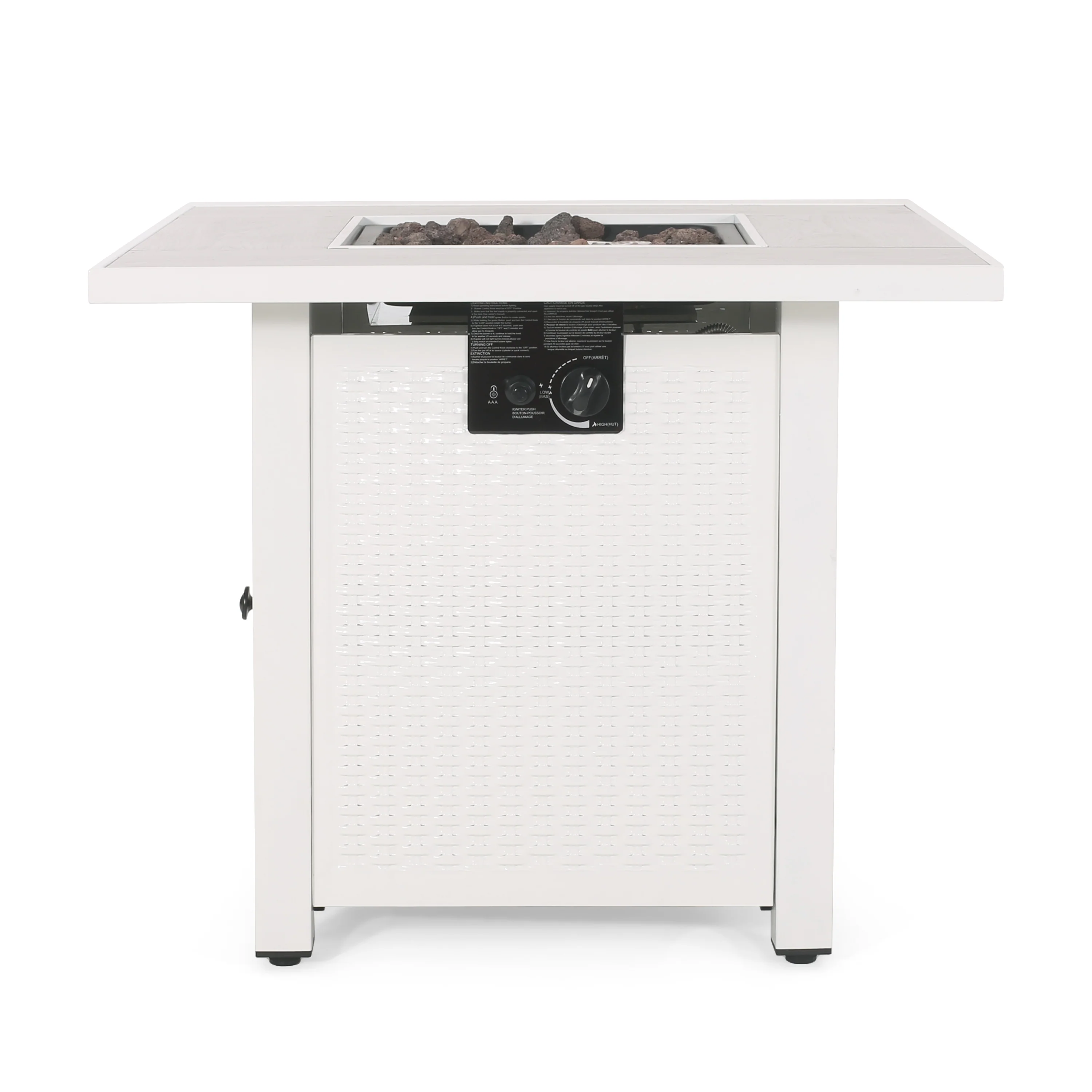 Larry Outdoor 40,000 BTU Iron Square Fire Pit - furnishings