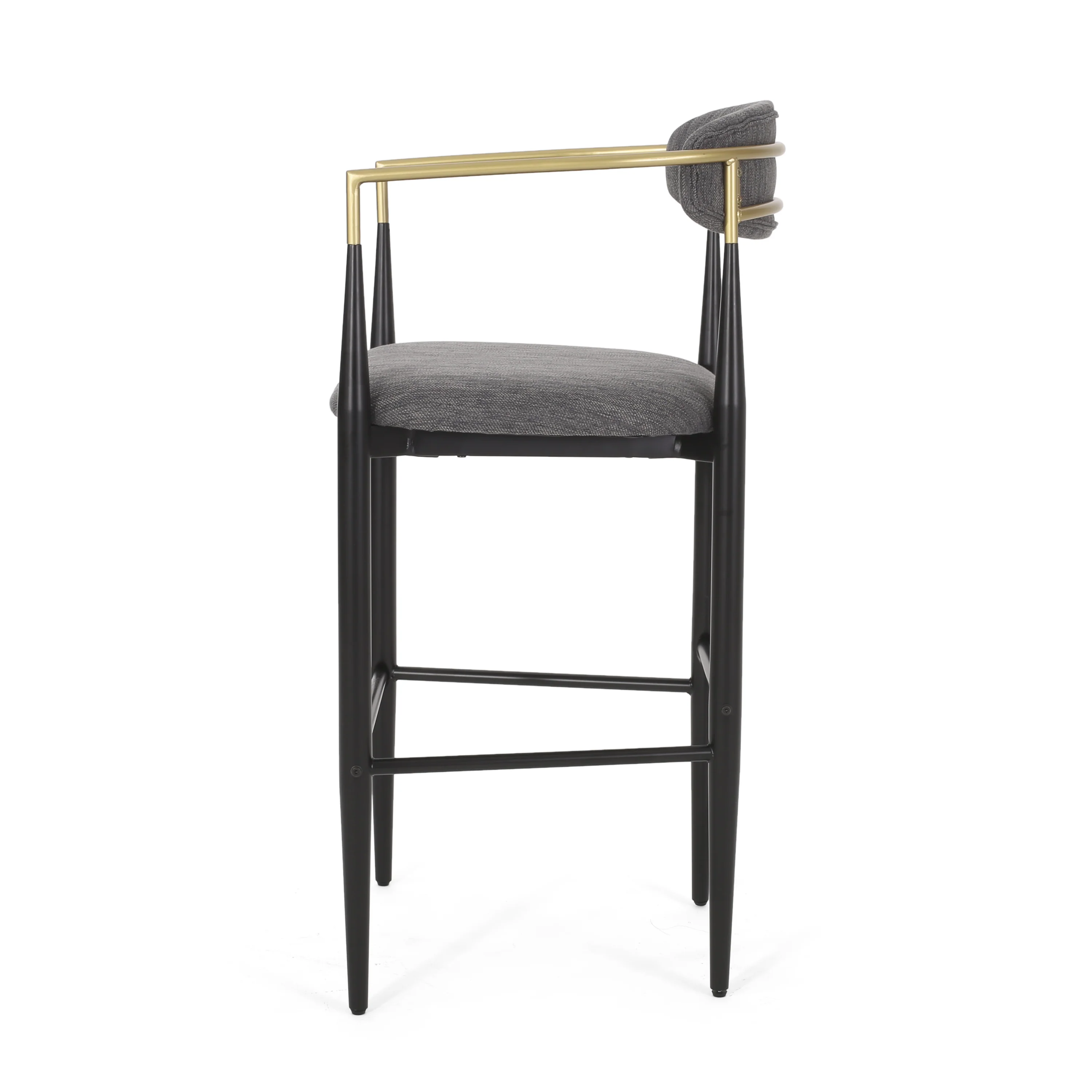 Camas Modern Fabric Upholstered Iron 30 Inch Barstools Set of 2 - furnishings