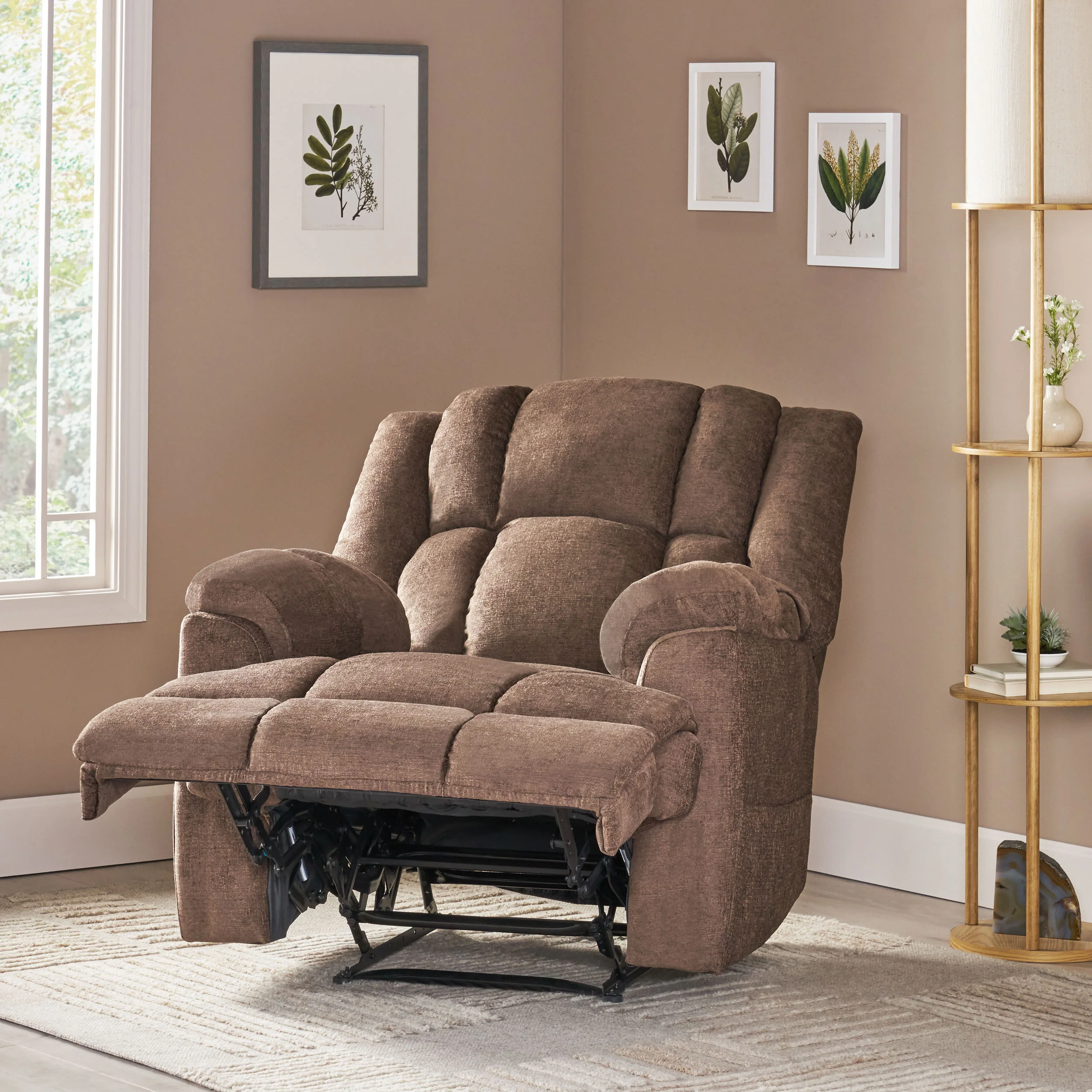 Siloam Contemporary Pillow Tufted Massage Recliner - furnishings