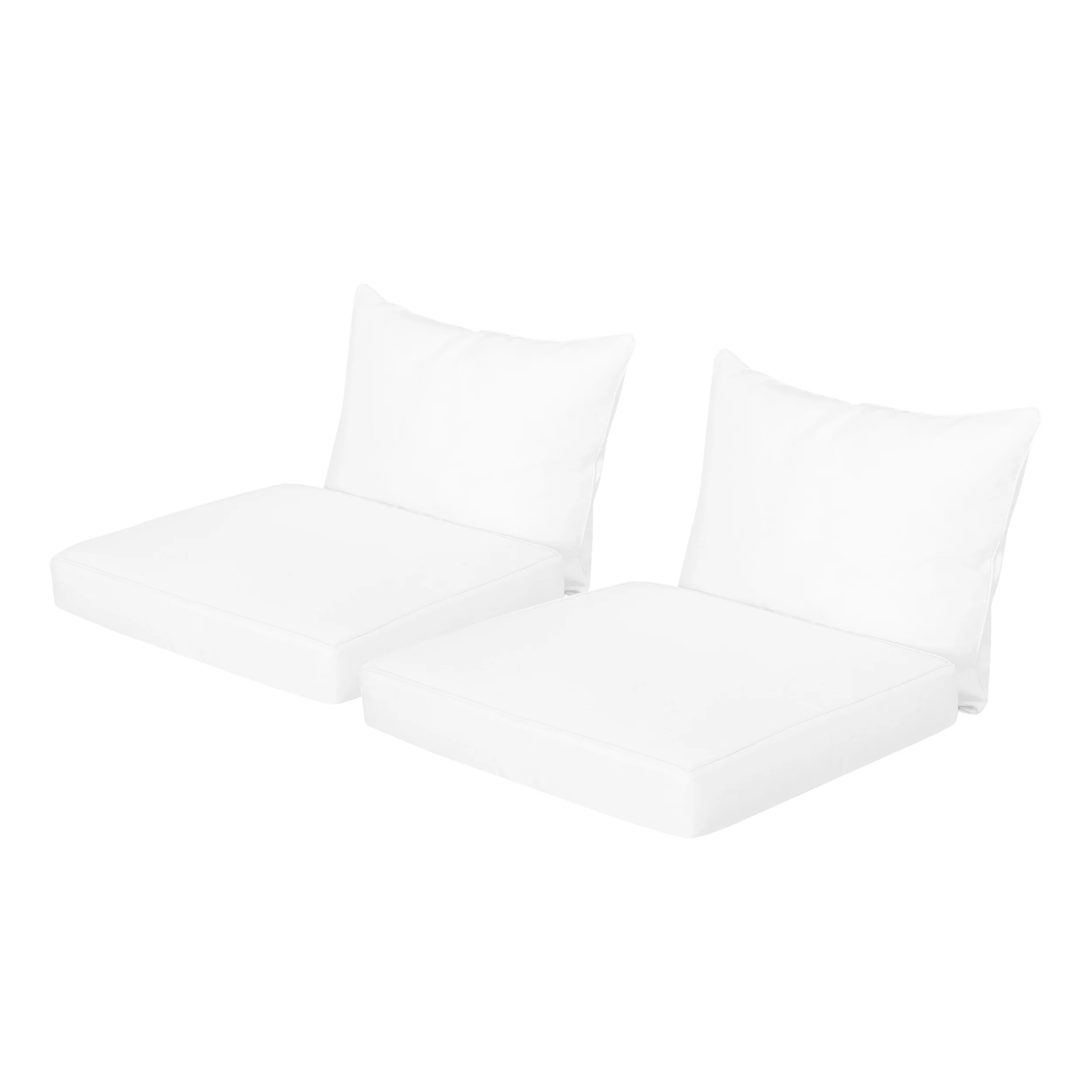 Luciella Outdoor Water Resistant Fabric Club Chair Cushions with Piping (Set of 2) - furnishings