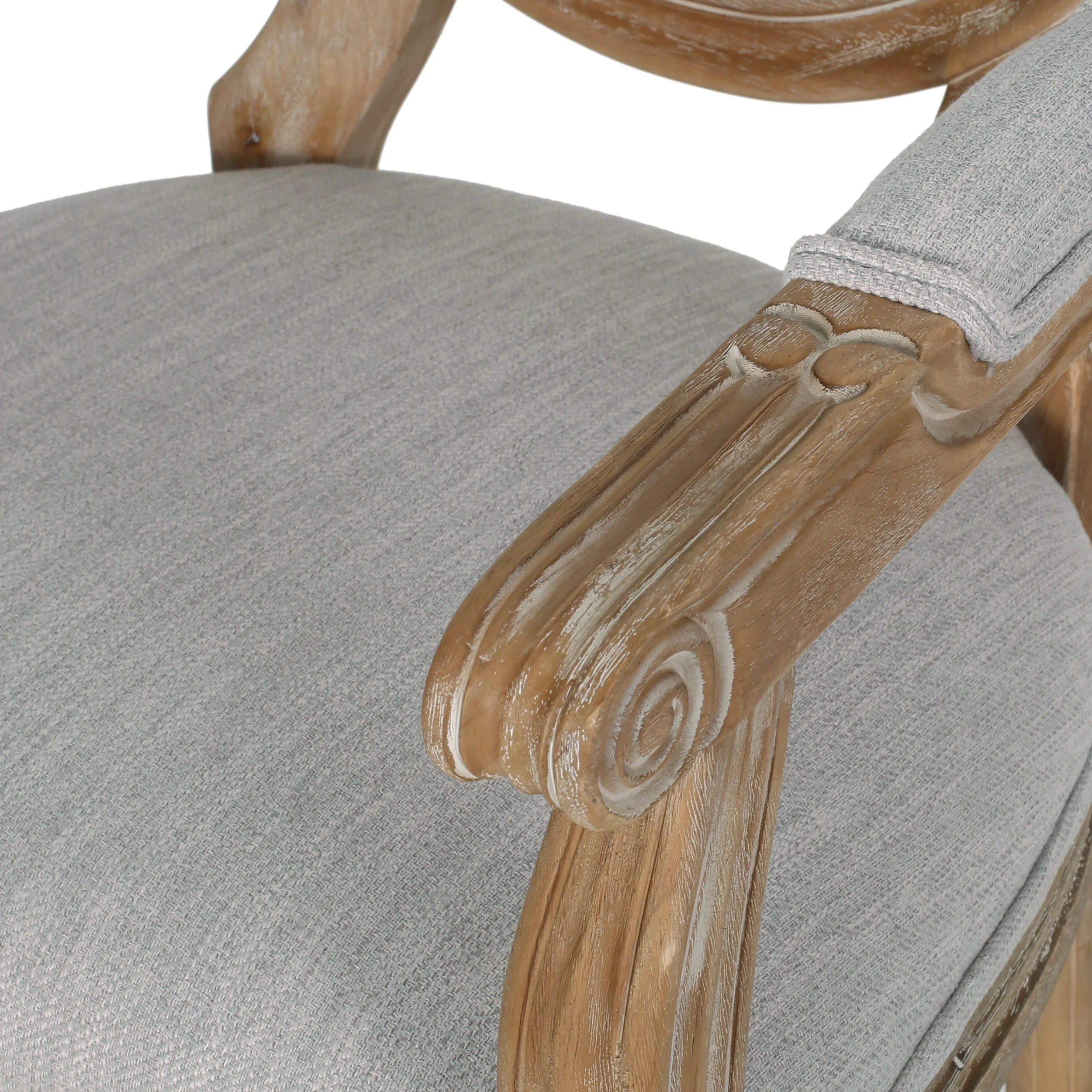 Bryan French Country Fabric Upholstered Wood 5 Piece Circular Dining Set - furnishings