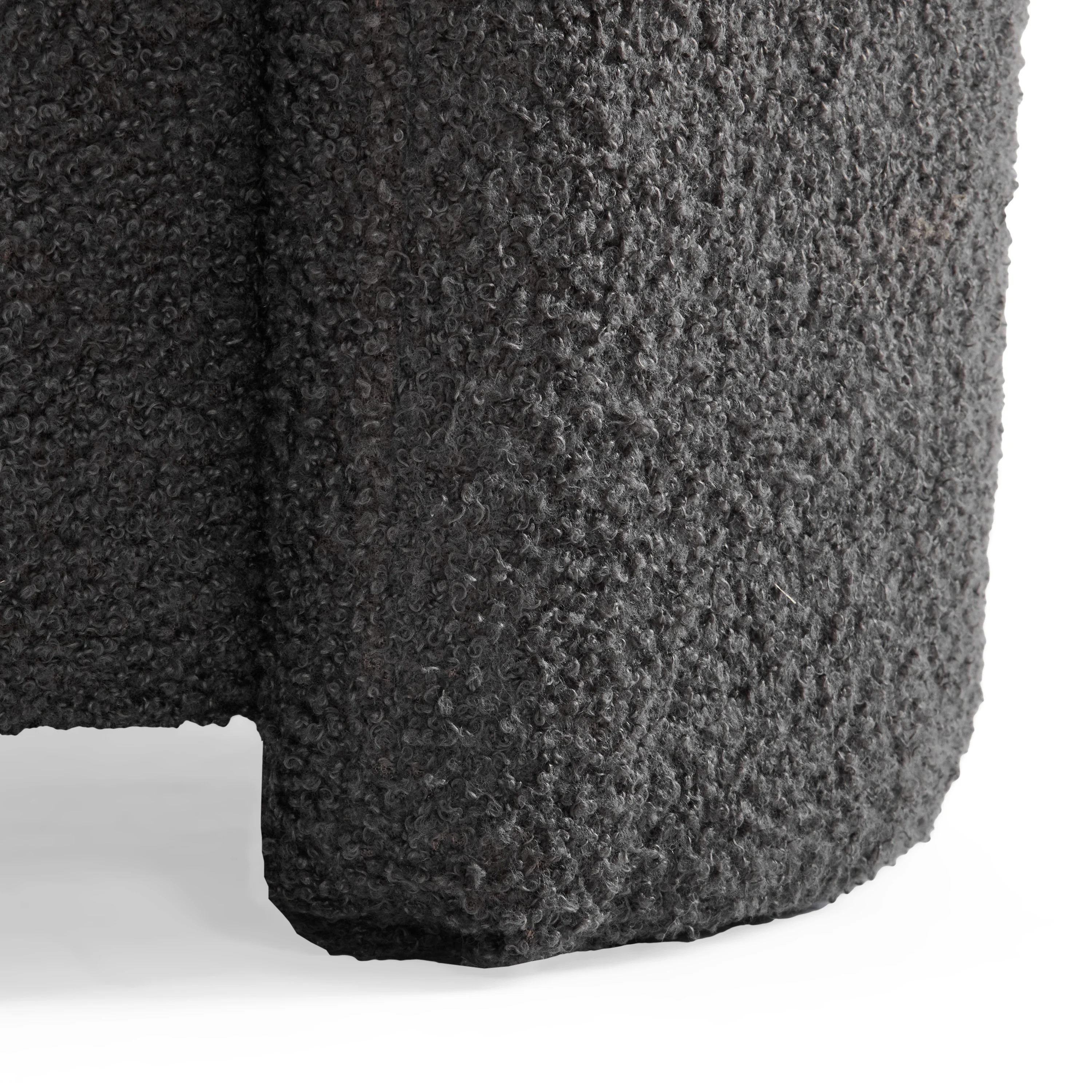 Cozy Lamb Fleece Oval Storage Ottoman Footstool Bench - furnishings