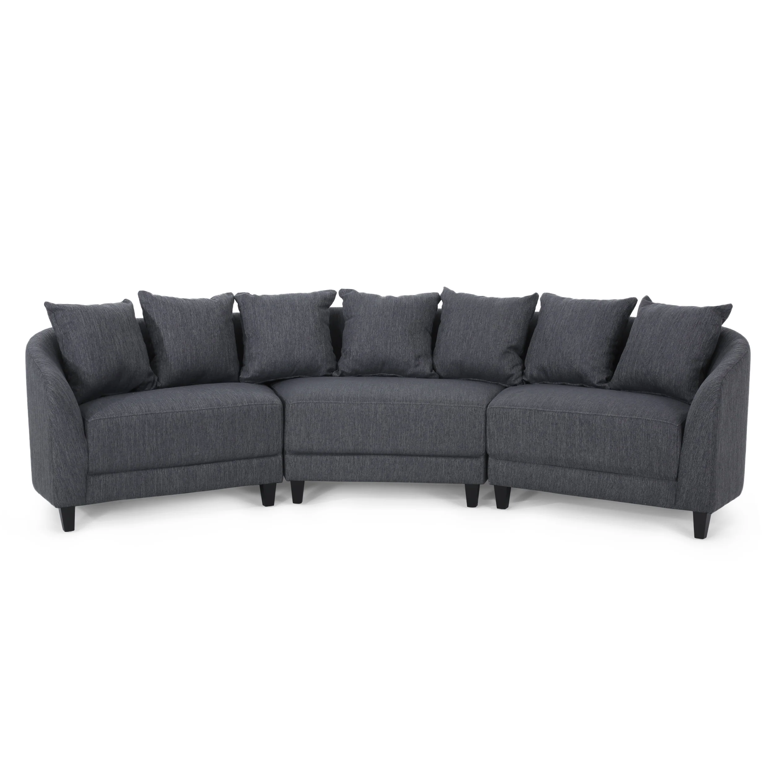 McCardell Contemporary Fabric 3 Seater Curved Sectional Sofa - furnishings