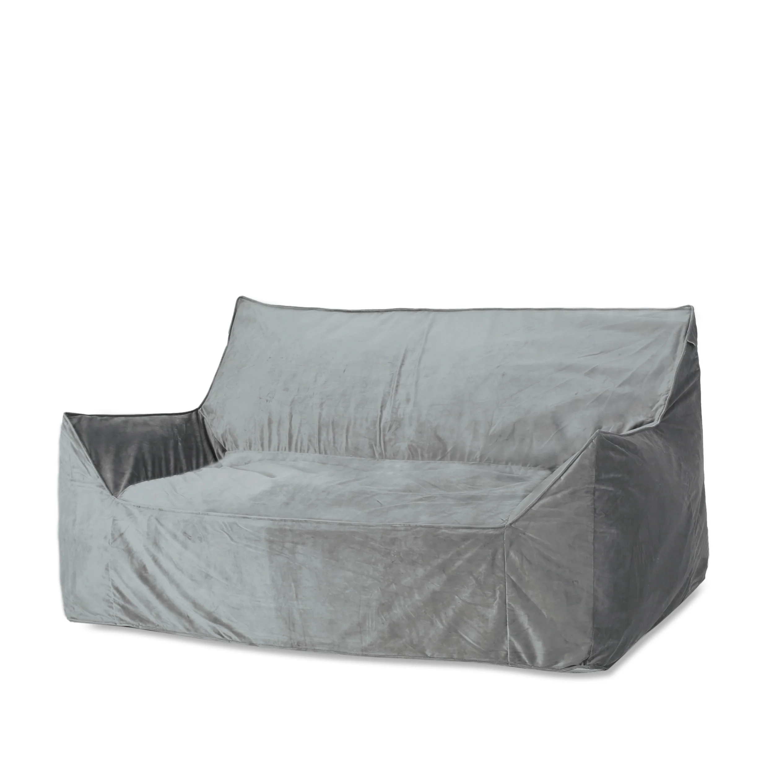 Calef Modern Velveteen 2 Seater Oversized Bean Bag Chair with Armrests - furnishings