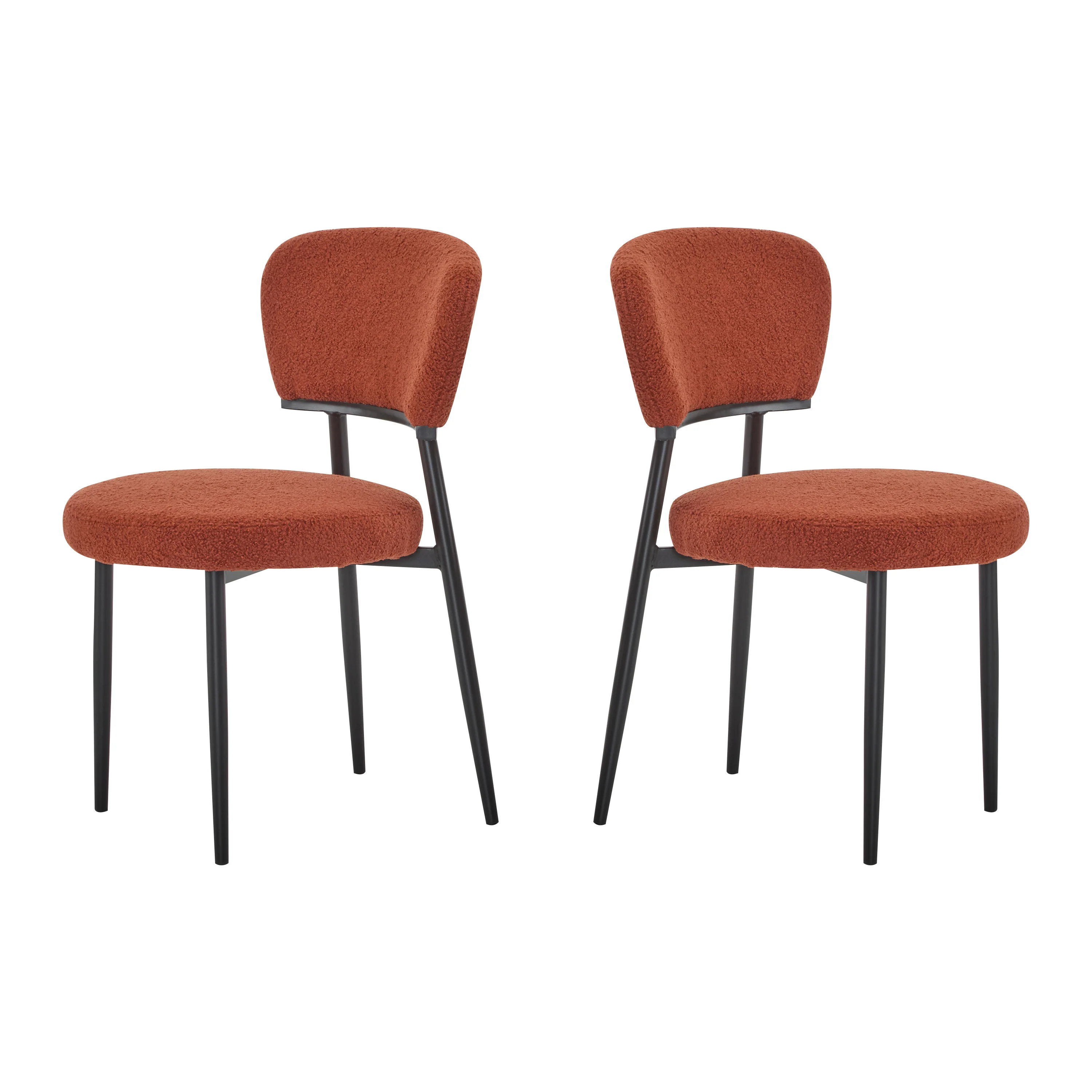 Leandera Modern Upholstered Dining Chairs, Metal Frame, Set of 2 - furnishings