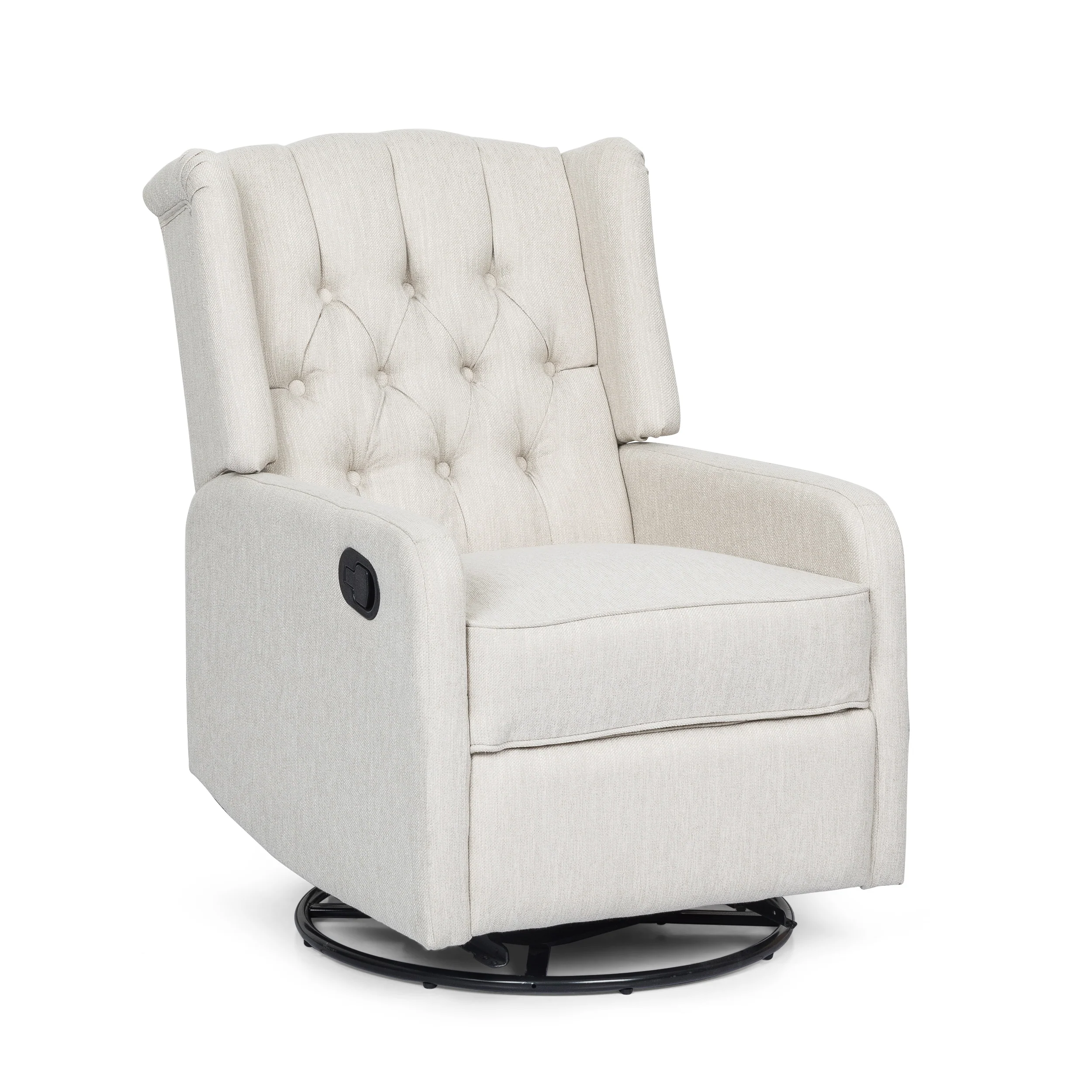 Houck Contemporary Tufted Wingback Swivel Recliner - furnishings