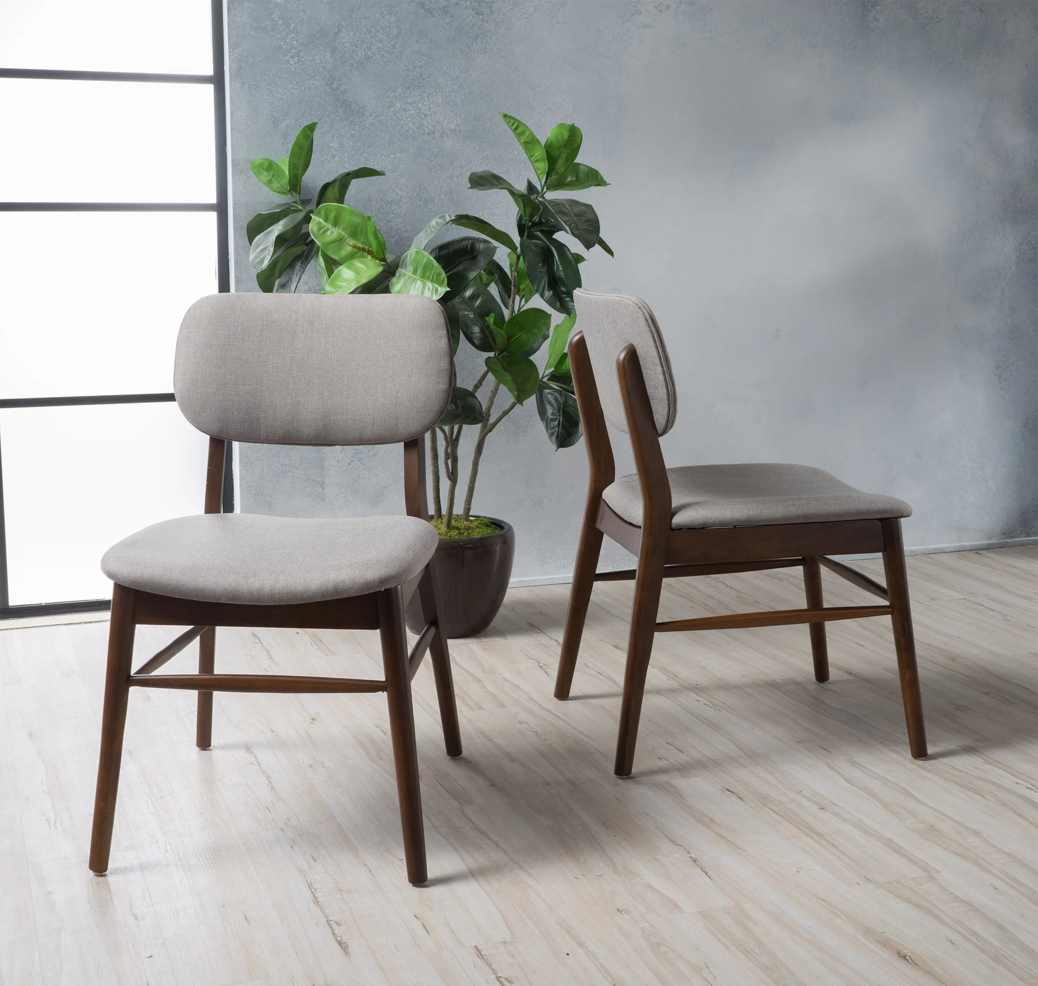 Beatrice Mid Century Wood Finish Dining Chairs (Set of 2) - furnishings