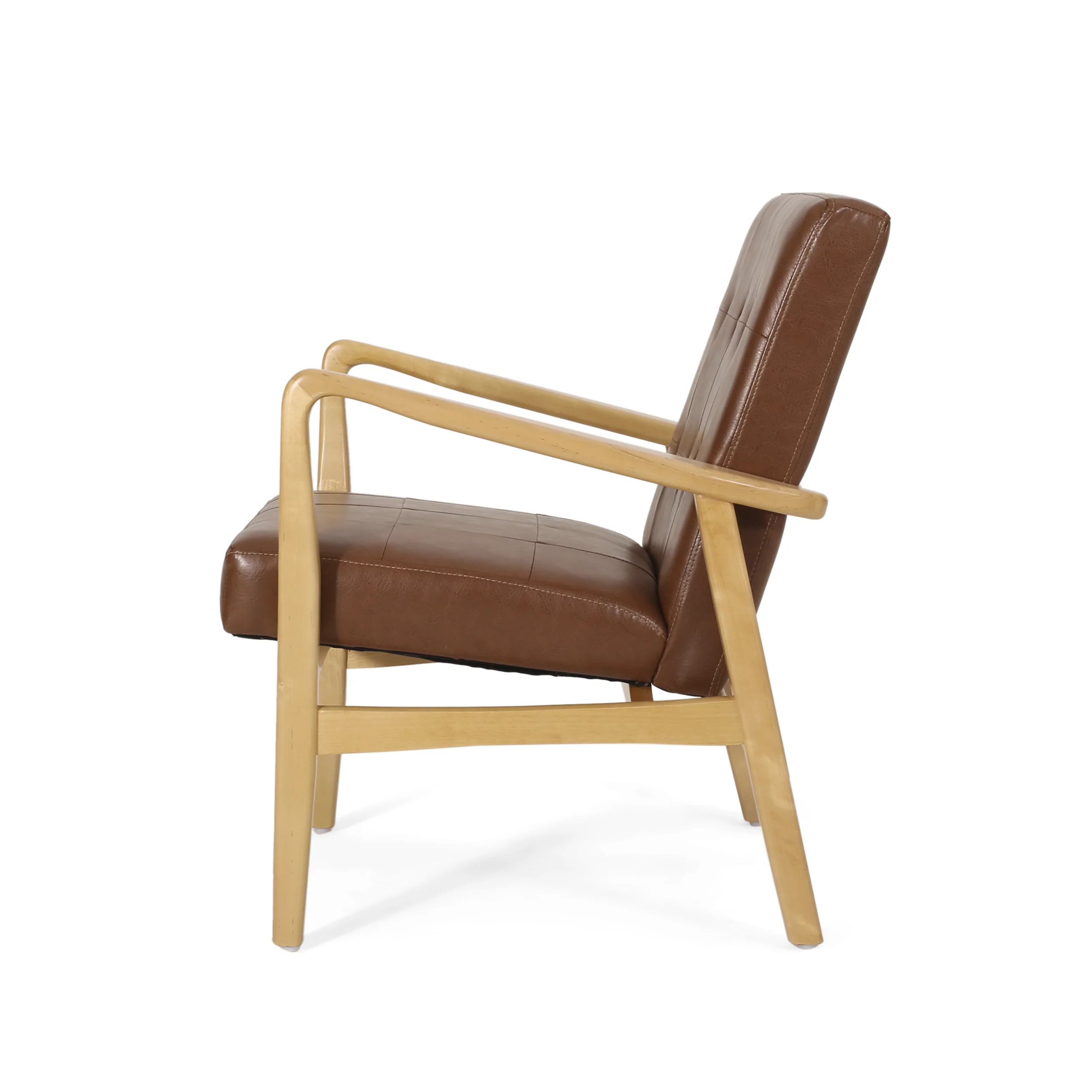 Callisto Mid Century Modern Upholstered Club Chair with Wood Frame - furnishings