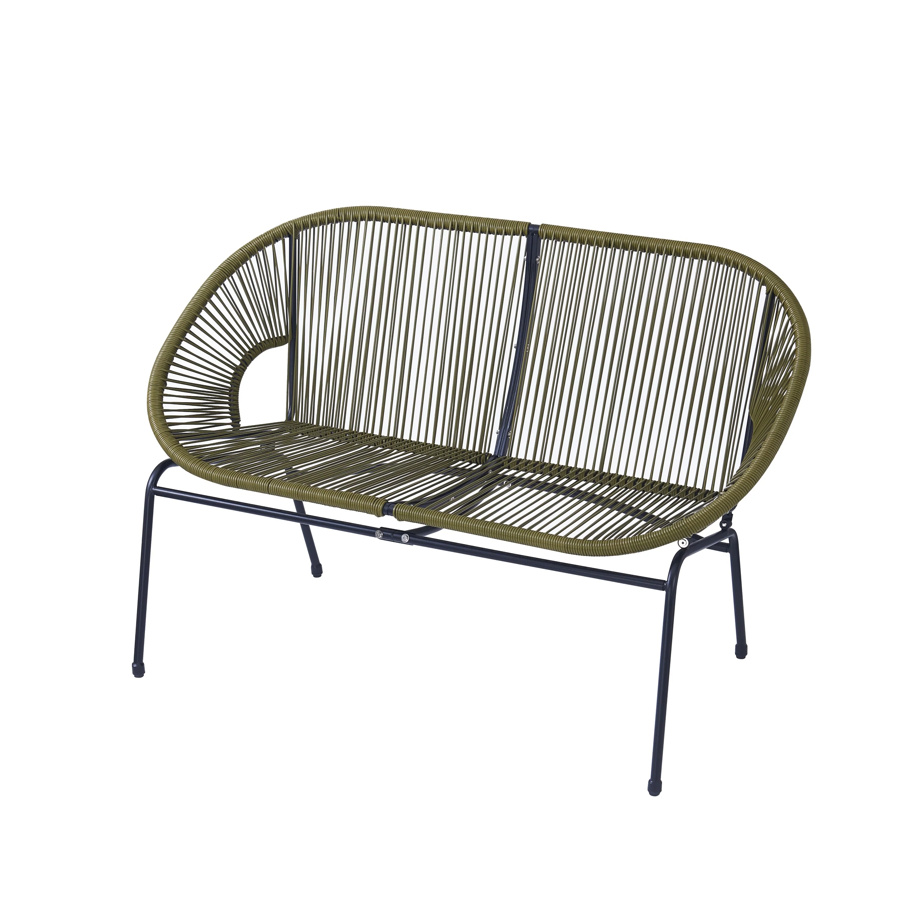 Maeliss 2-Person Faux Rattan Outdoor Patio Bench - furnishings