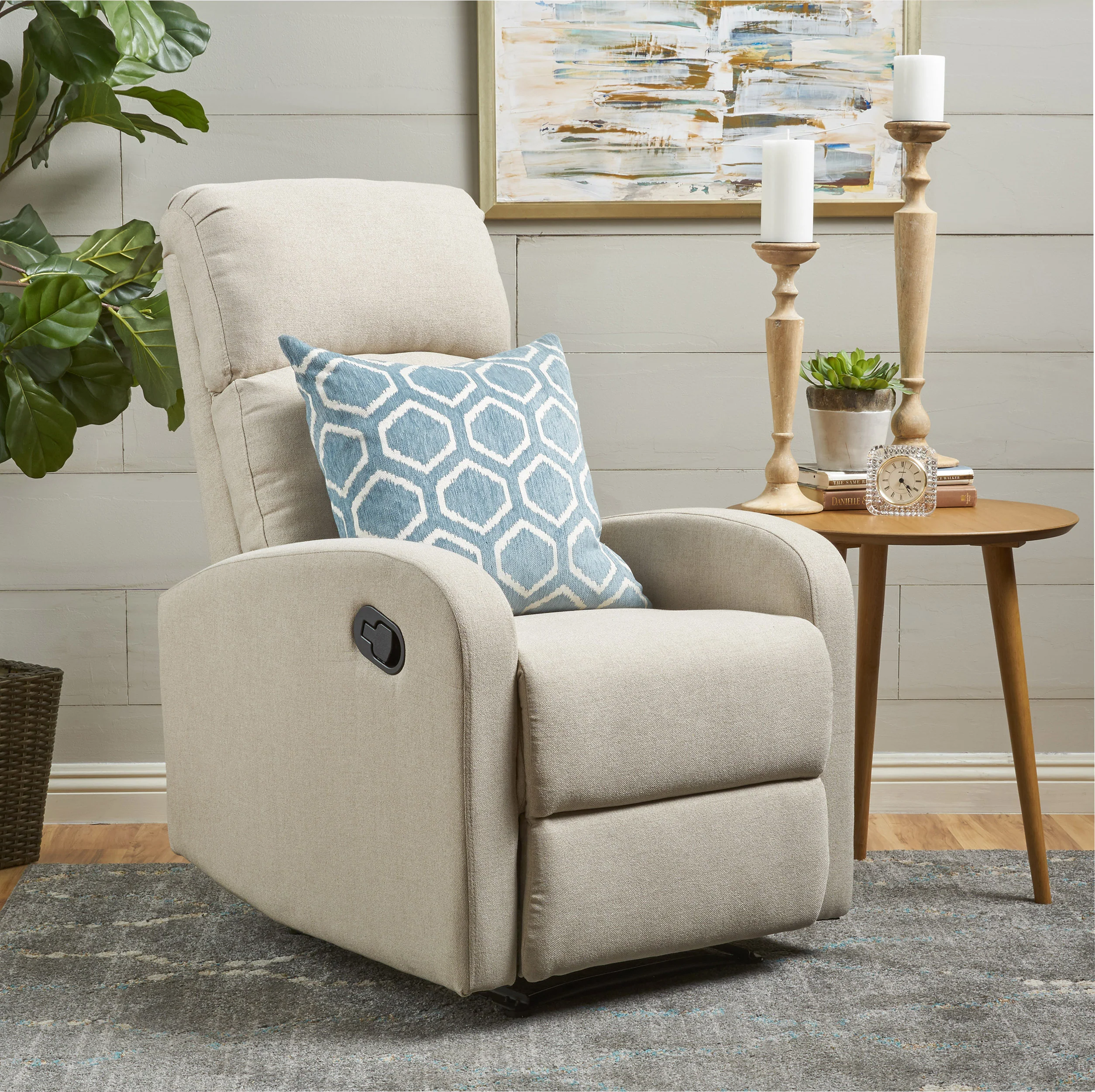 Hampden Contemporary Fabric Upholstered Recliner - furnishings