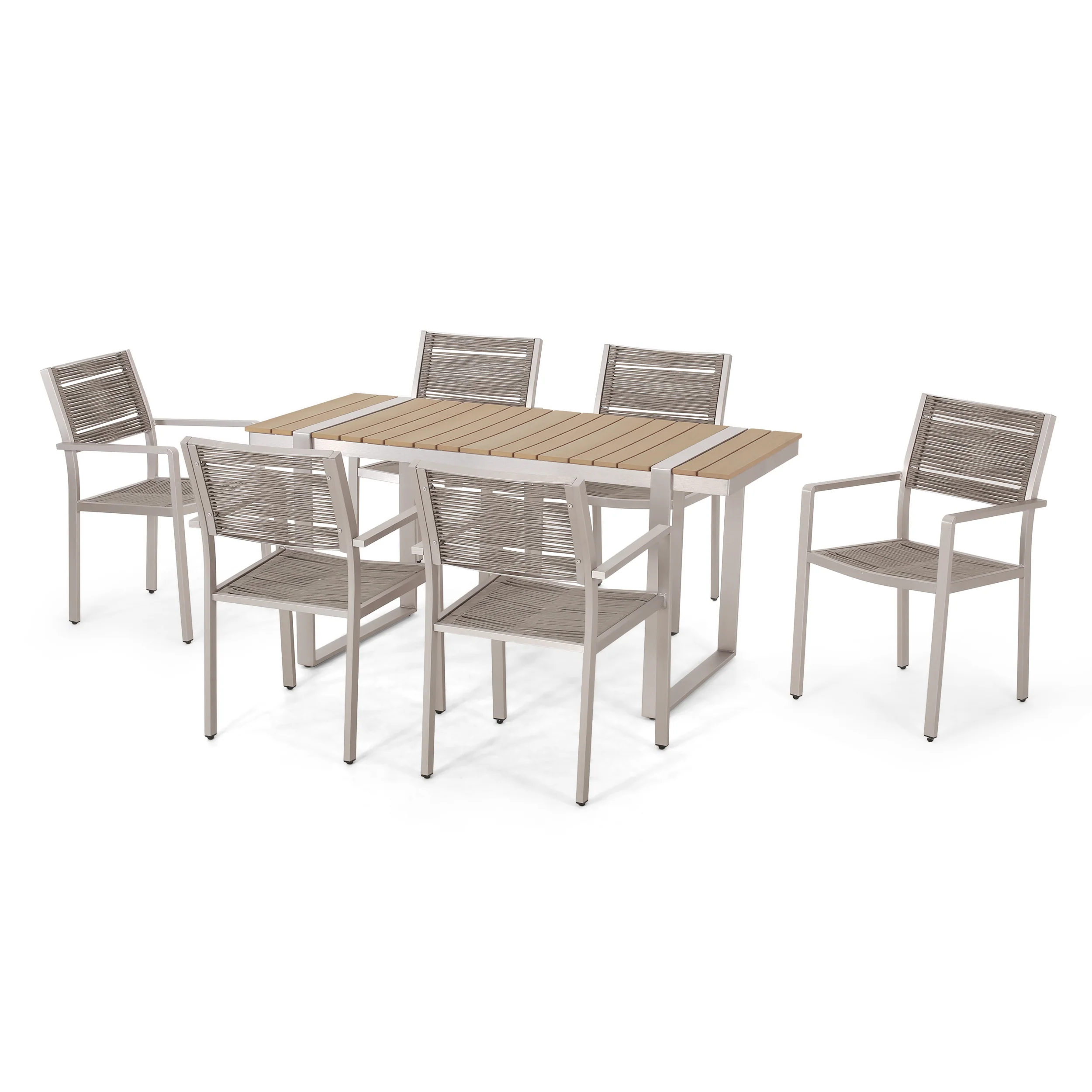 Quay Outdoor 7 Piece Aluminum Dining Set - furnishings