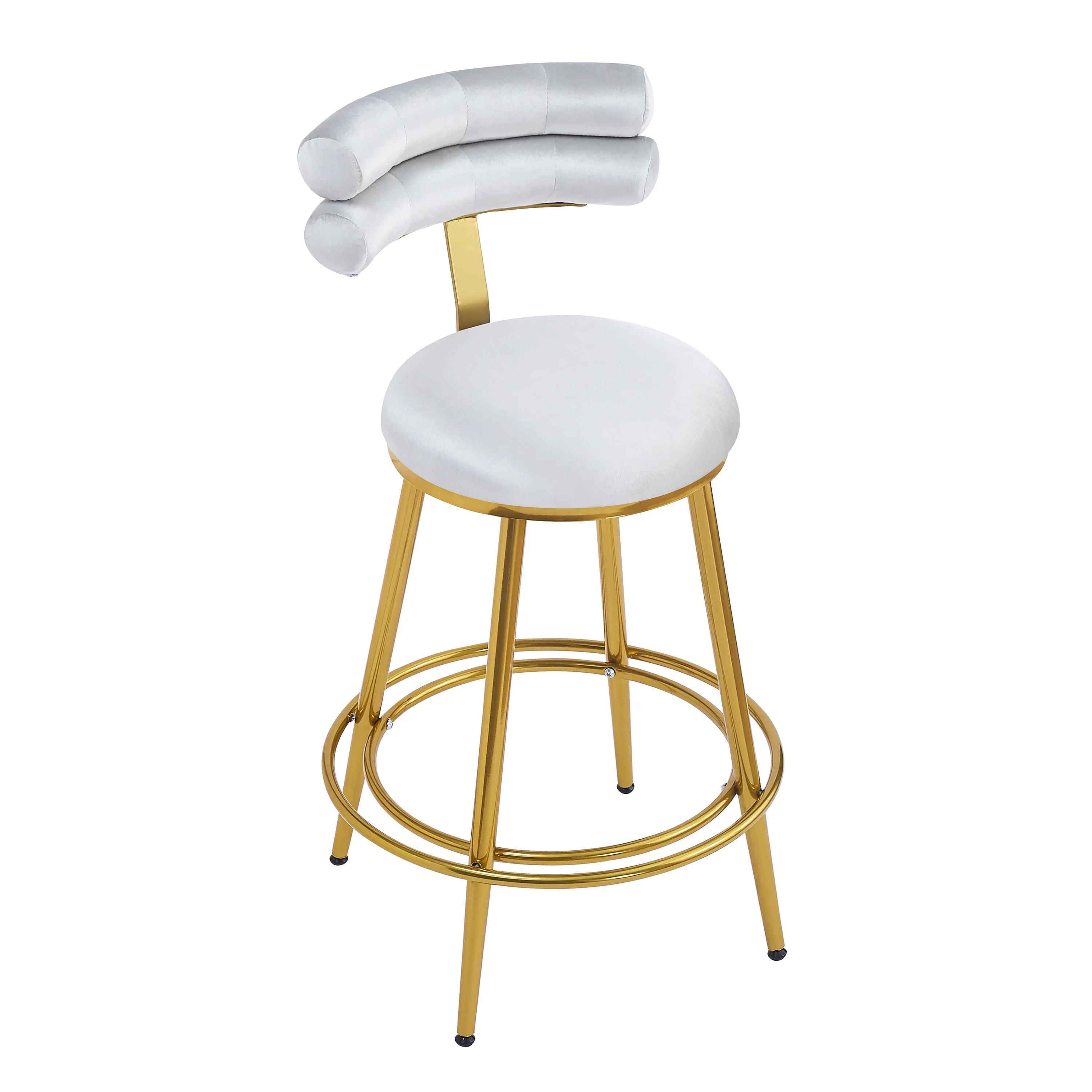 Jaspere Velvet Upholstery Counter Stools, Set of 2 - furnishings