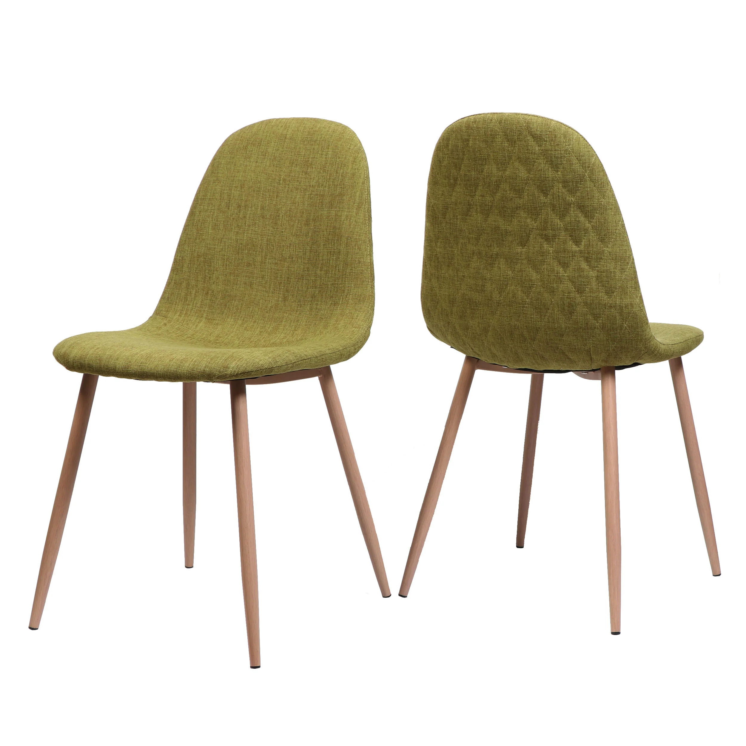 Sherdan Mid Century Fabric Dining Chairs with Wood Finished Legs - Set of 2 - furnishings