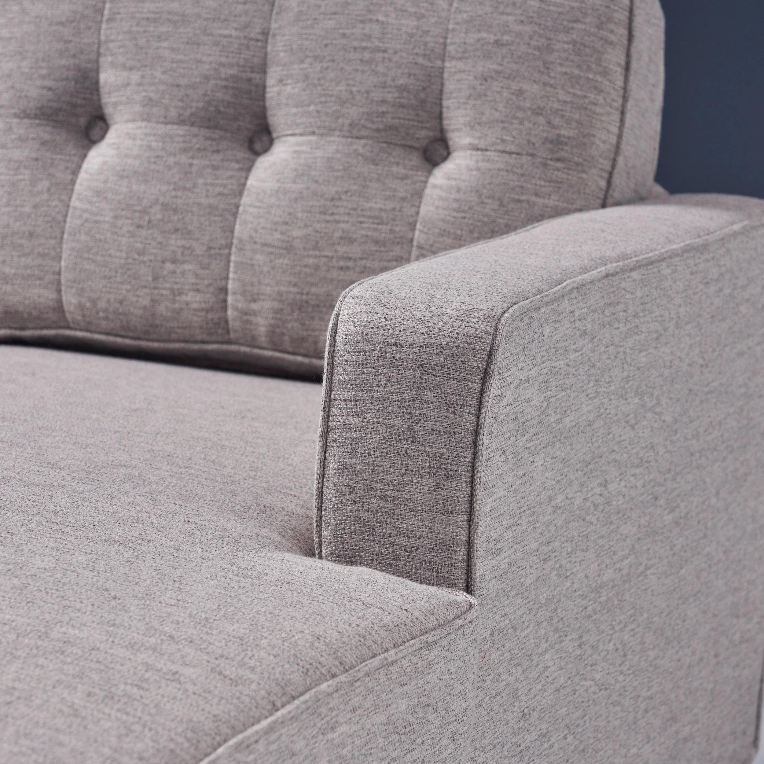 Grace Contemporary Fabric Chaise Sectional with Button Accents - furnishings