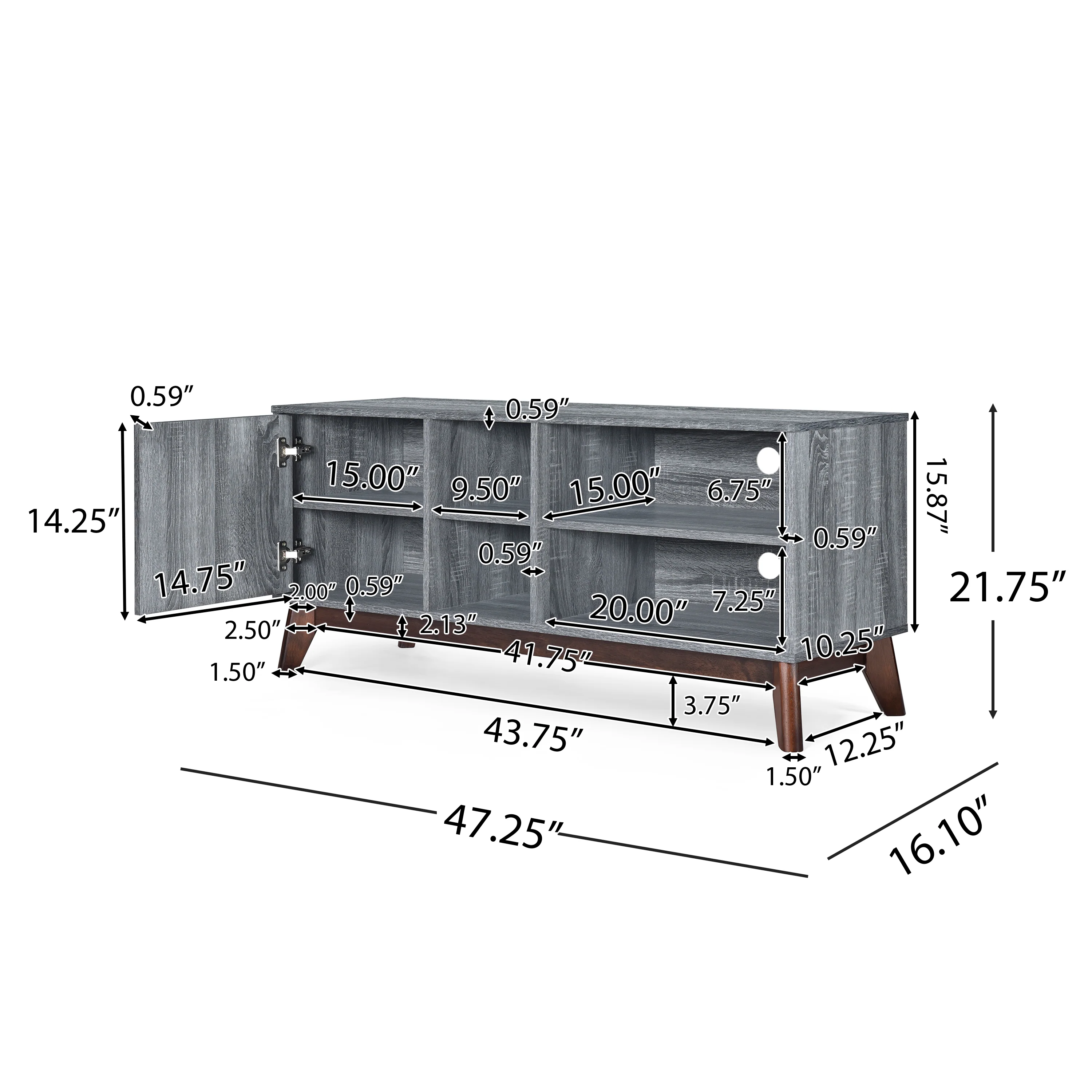 Deschutes Mid-Century Modern TV Stand with Storage - furnishings