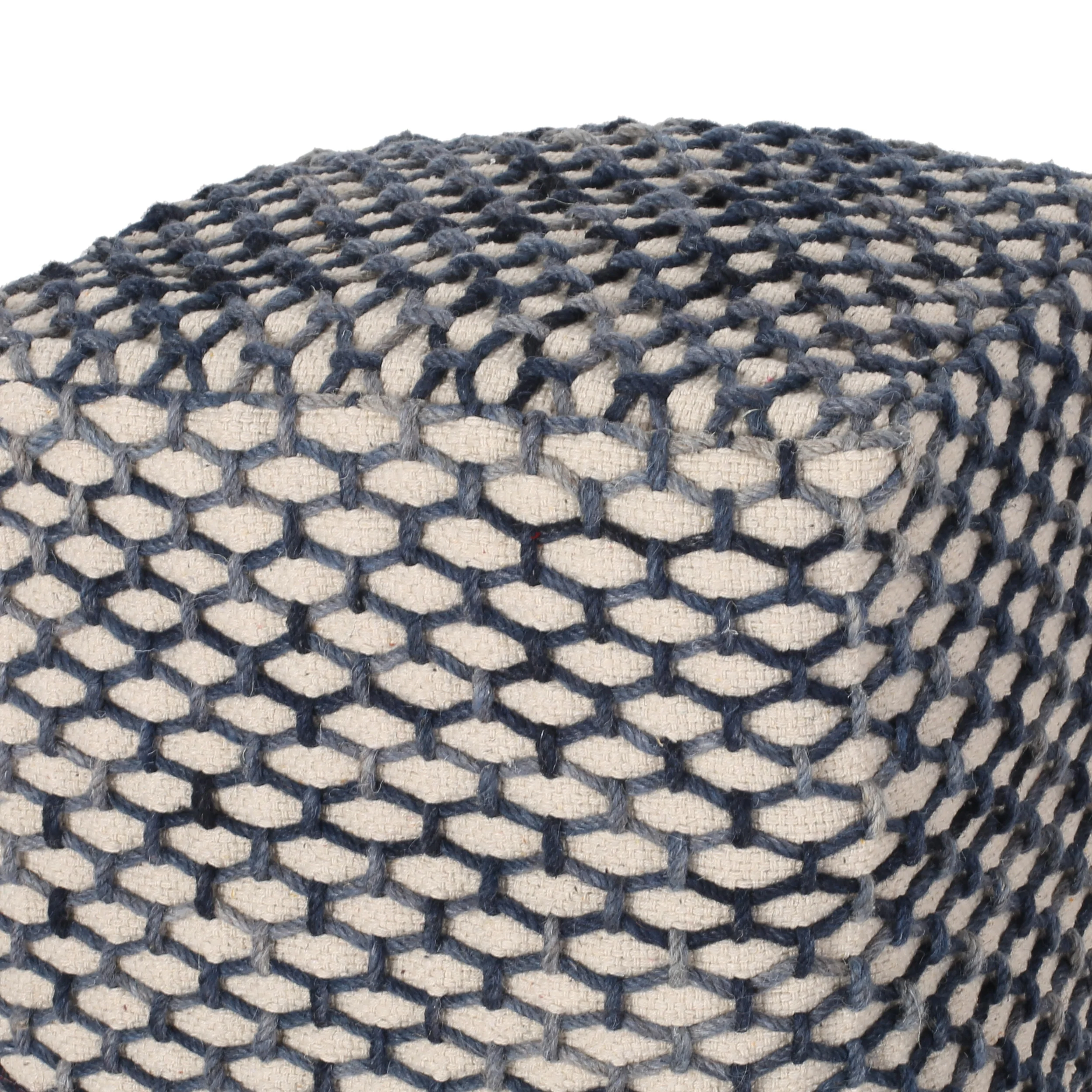 Jobe Boho Wool and Cotton Pouf - furnishings