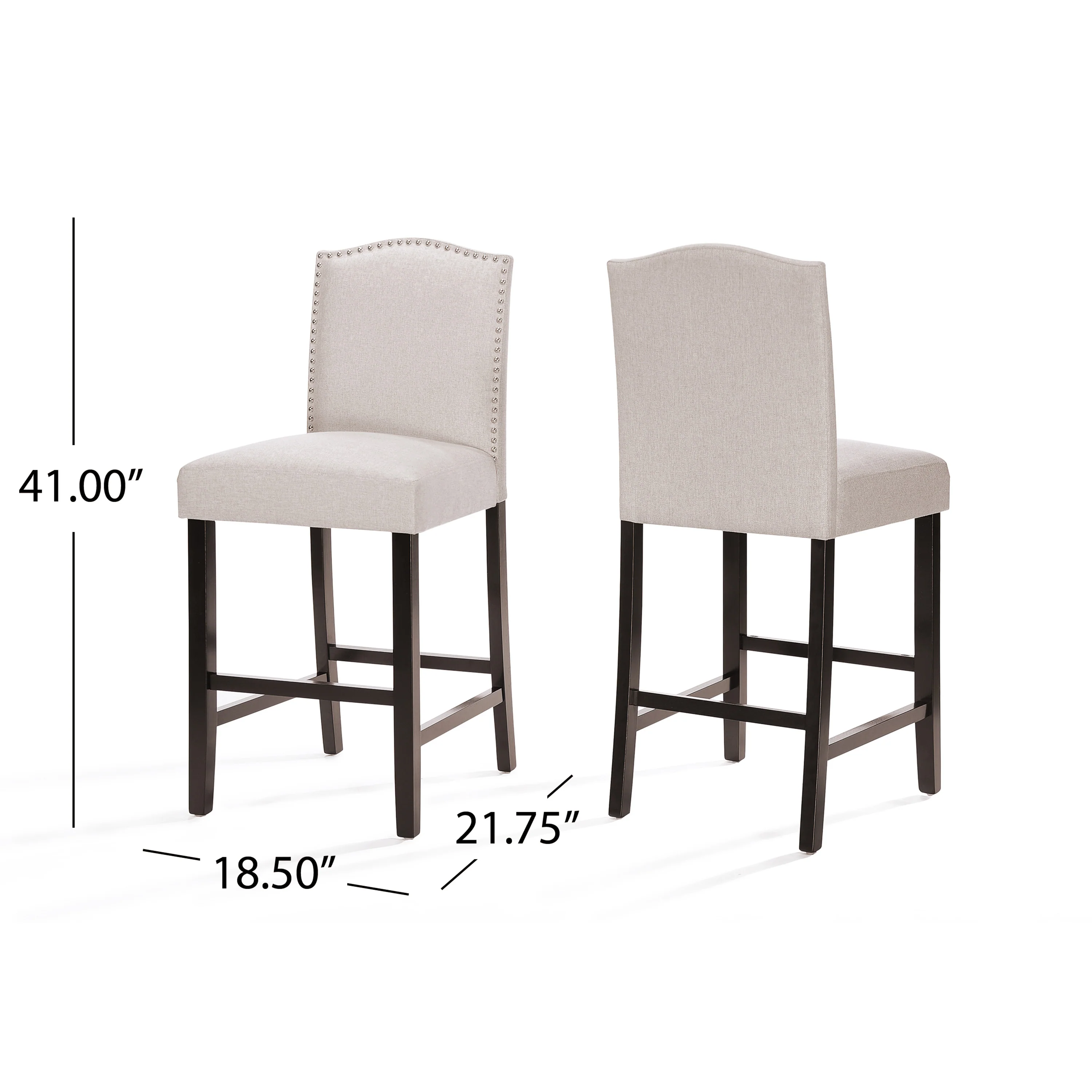 Kainu Wheat Fabric Counter Stools, Set of 2 - furnishings