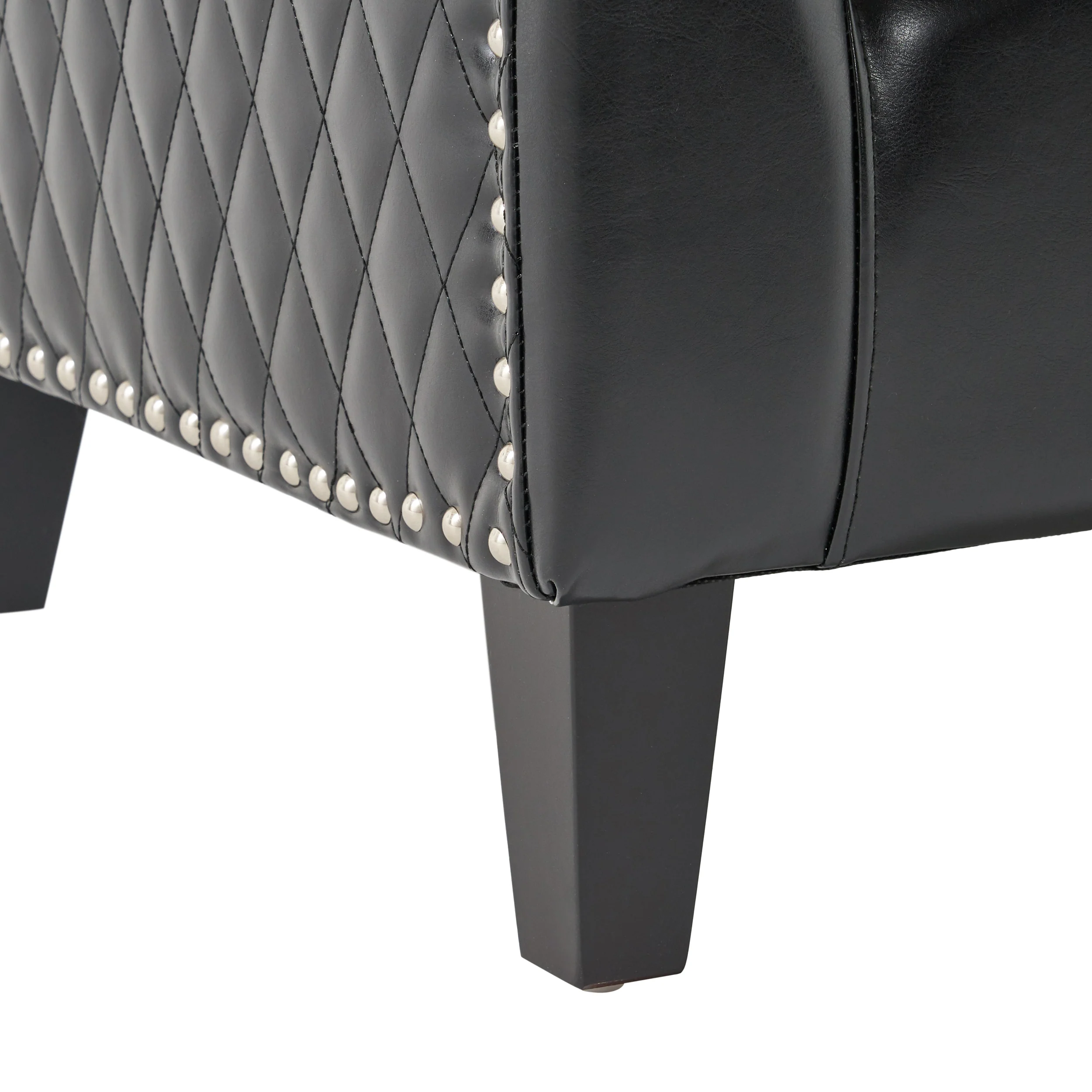 Kasey Harlequin Pattern Leather Club Chair - furnishings