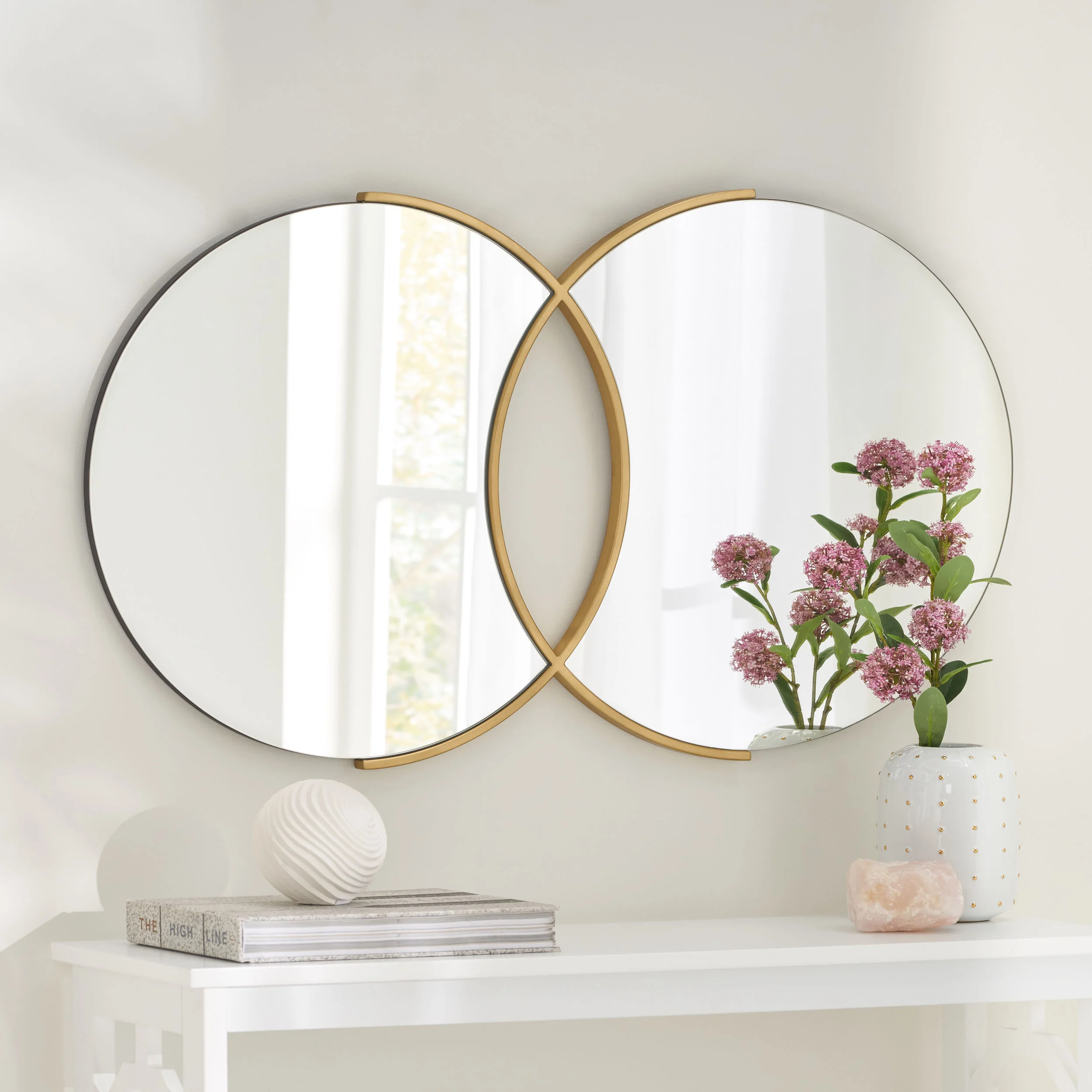 Medlock Modern Glam Overlapping Round Wall Mirror - furnishings