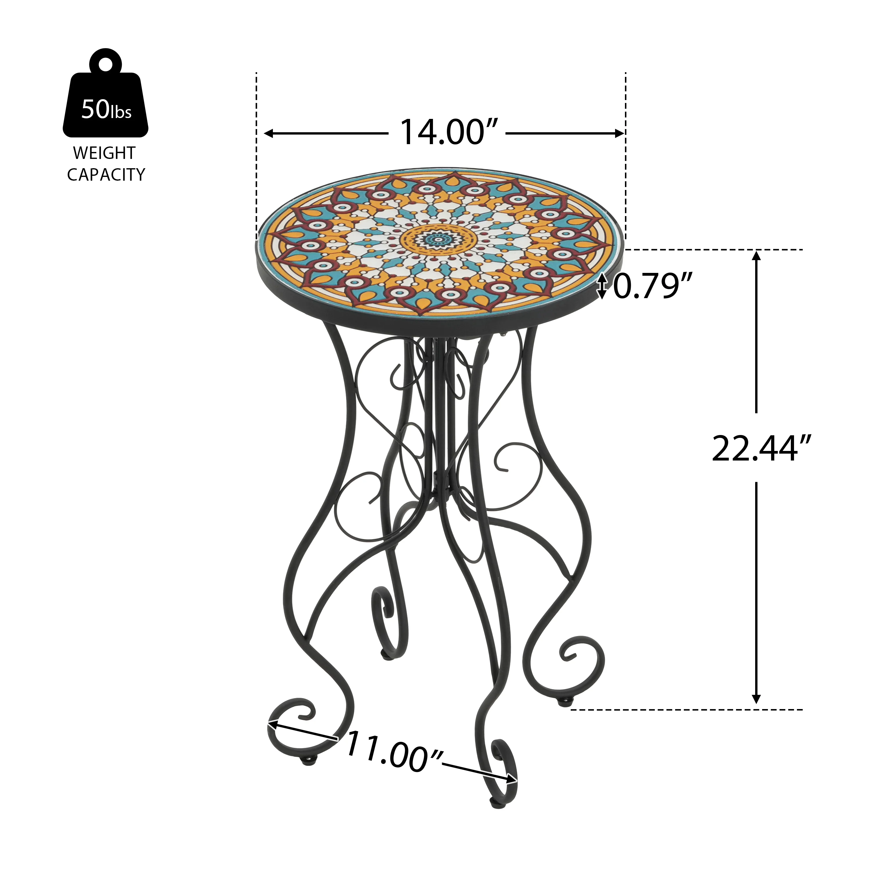 Thanee Outdoor Patio Round Side Table - furnishings