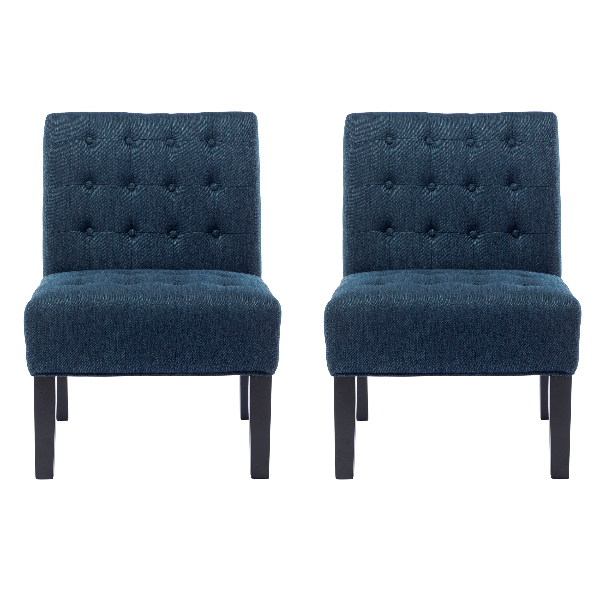 Mulligan Contemporary Fabric Tufted Slipper Chairs, Set of 2 - furnishings