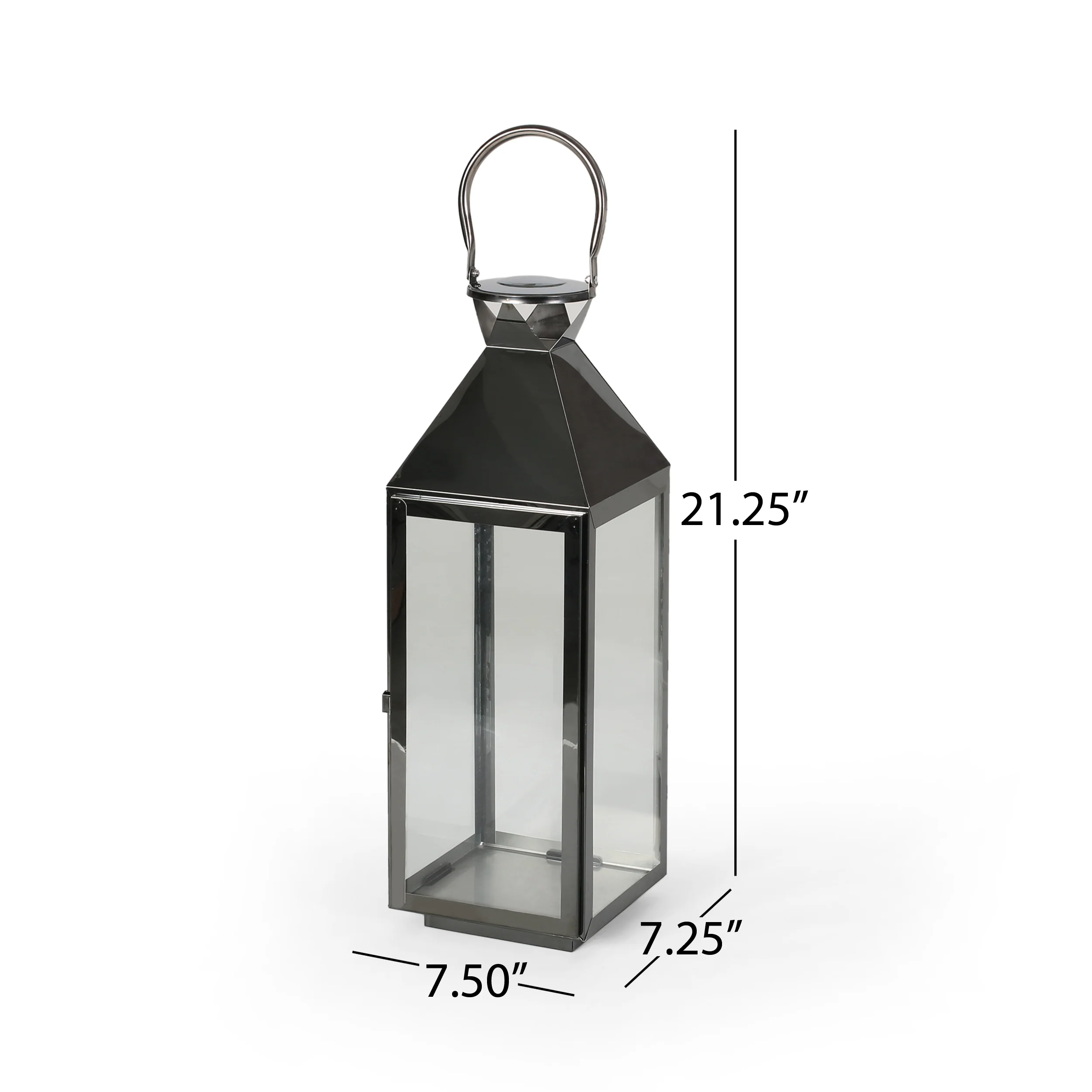 Asael Modern Stainless Steel Lantern Set - furnishings