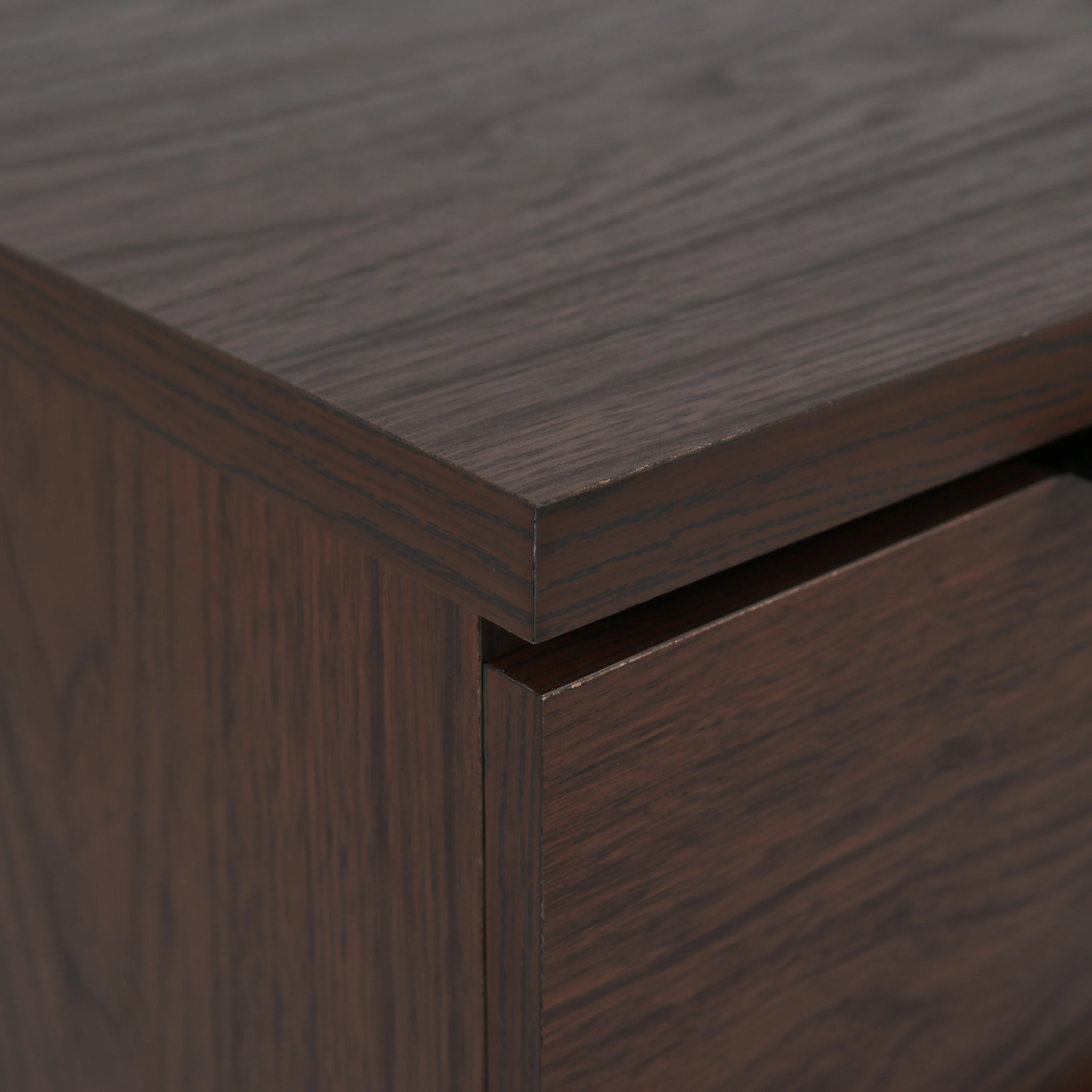 Demijen Modern Industrial 3 Piece 3 Drawer Dresser and Nightstand Bedroom Set, Walnut and Matte Black - furnishings