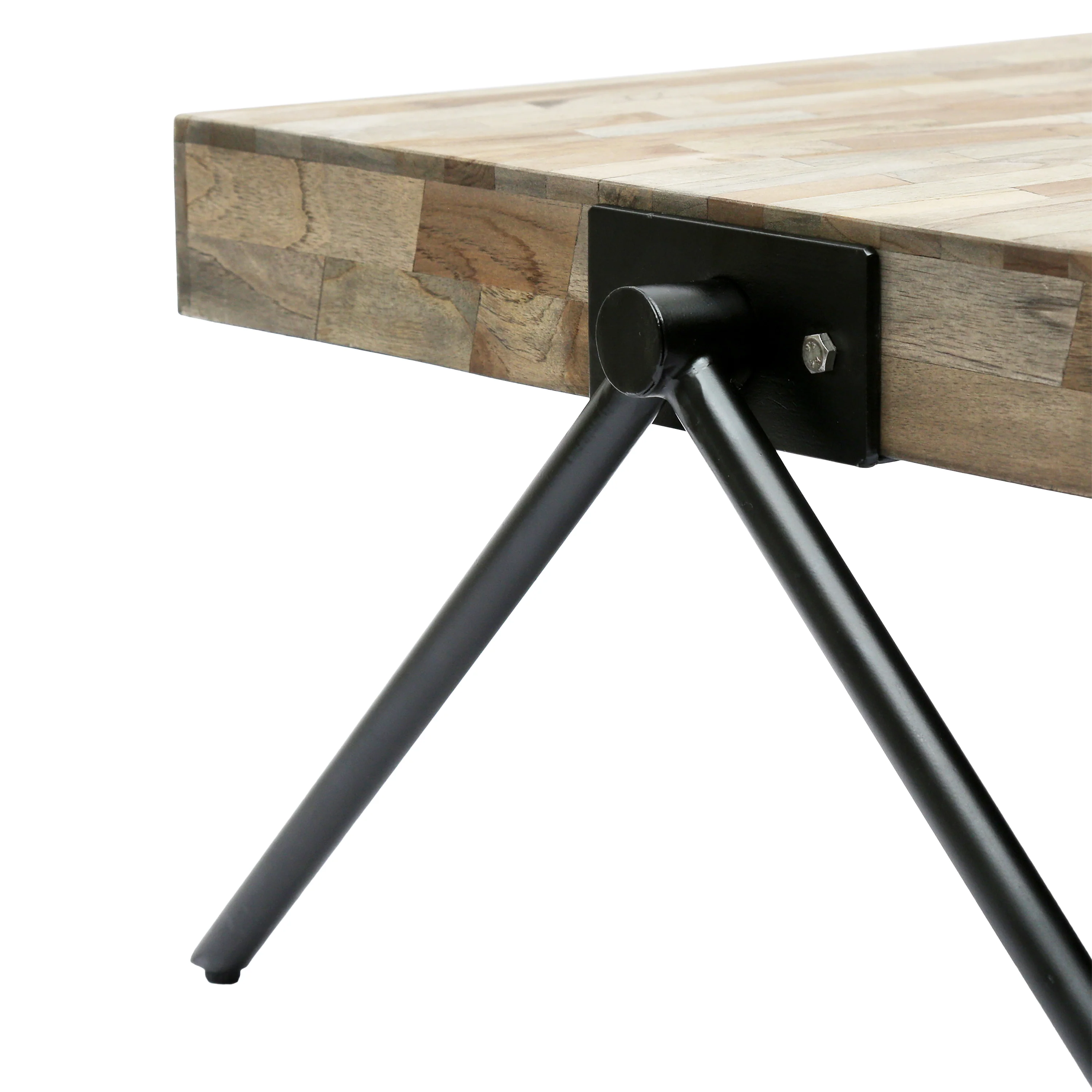 Delliah Handcrafted Modern Industrial Mango Wood Coffee Table - furnishings