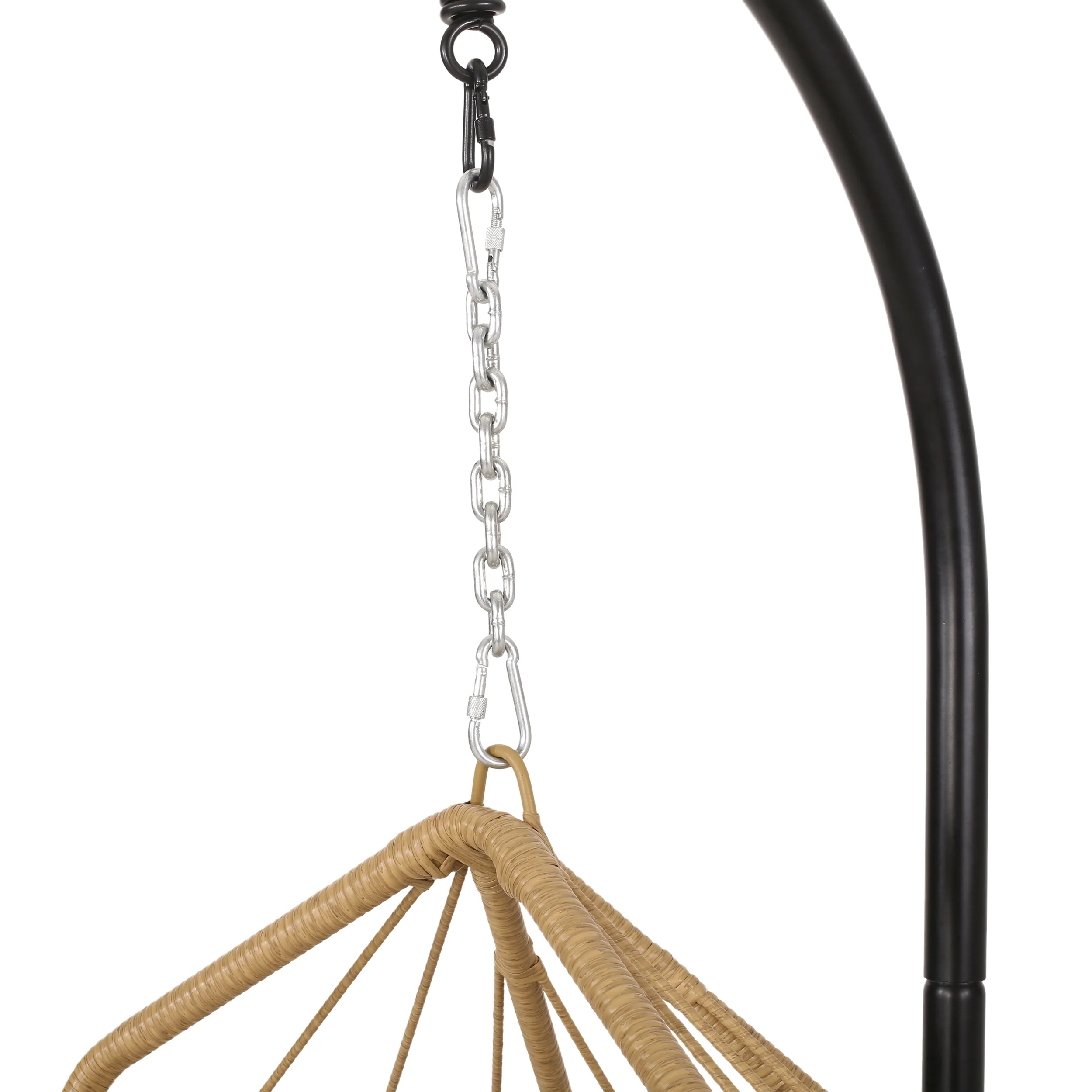 Jewell Allegra Outdoor Wicker Basket Hanging Chair with Stand - furnishings