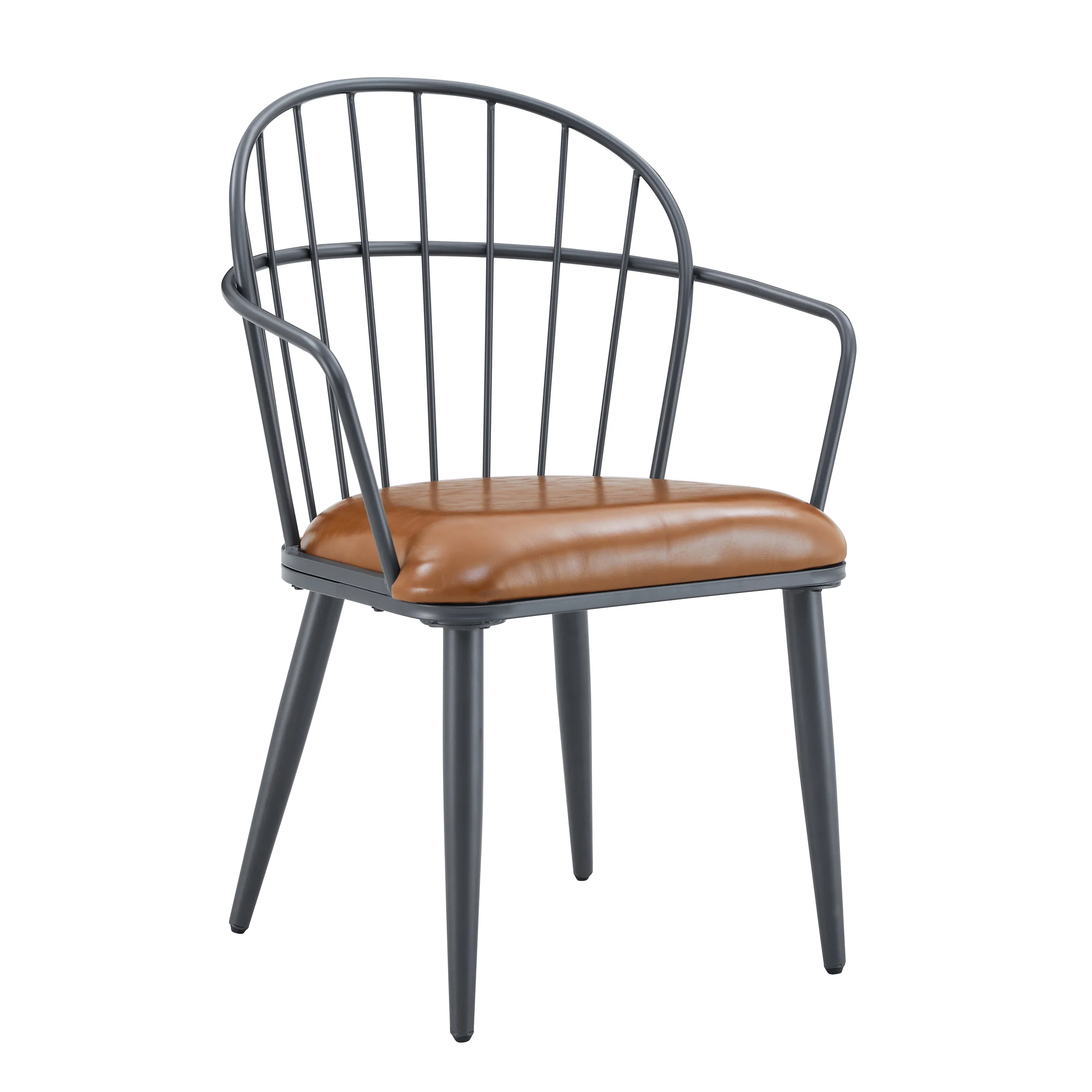 Limeo Modern Upholstered PU Leather Dining Chairs, Set of 2 - furnishings